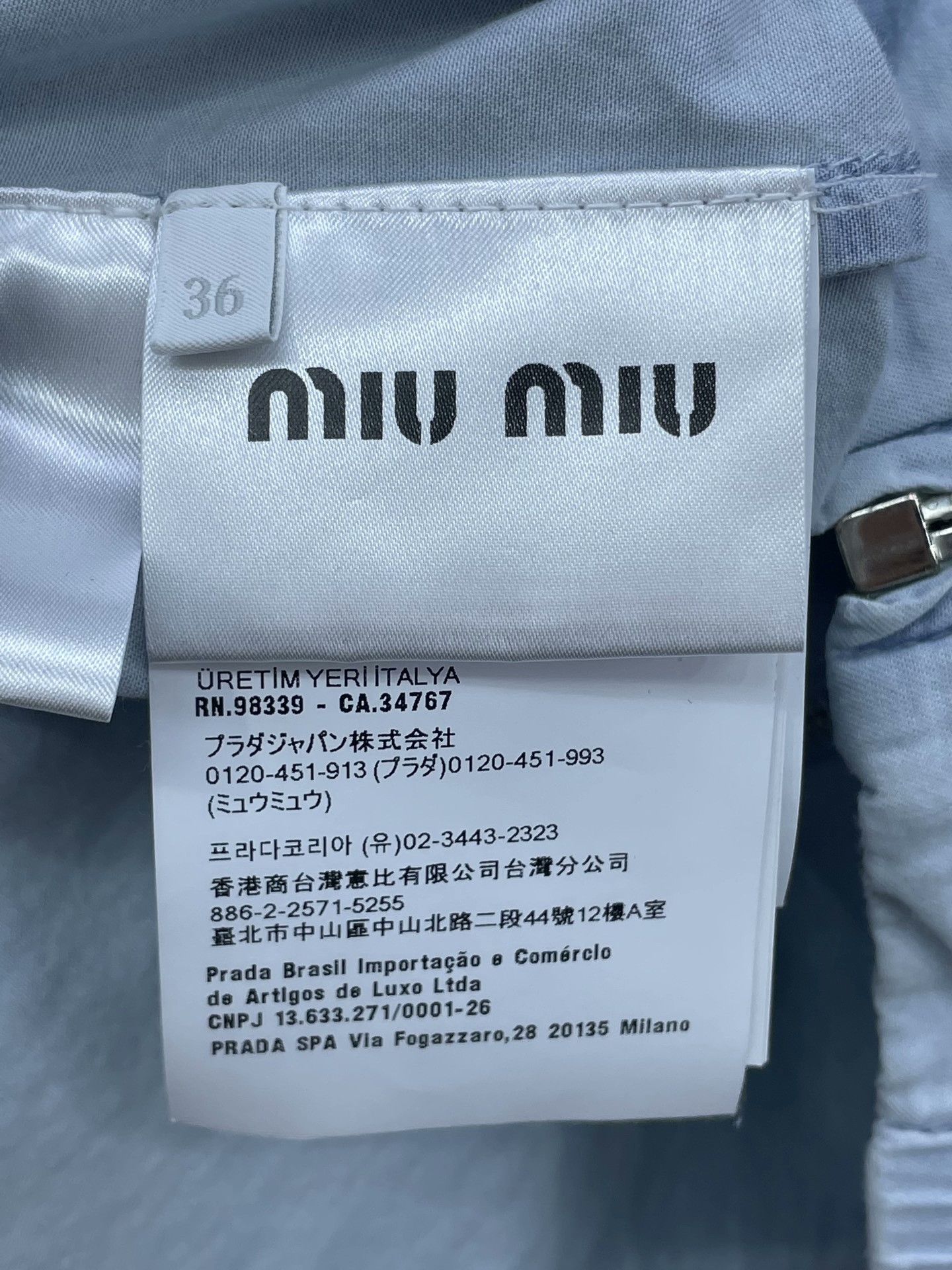 Miu Miu Miu Miu Washed Soft Denim Zip Shirt Size XS / US 0-2 / IT 36-38 - 6 Thumbnail