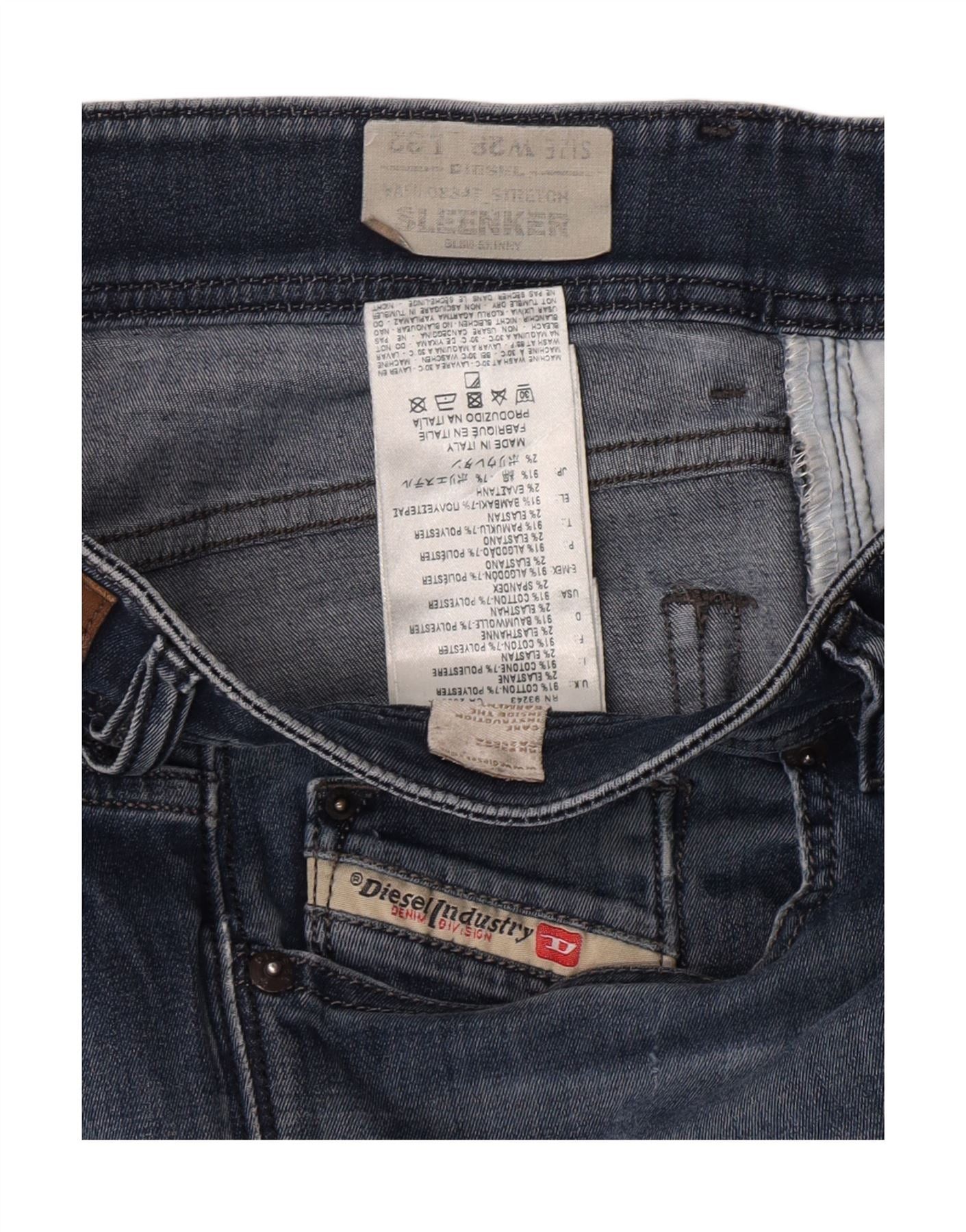 Diesel Womens Sleenker Slim Fit Skinny Jeans W28 L28 Blue Cotton Size 24" / US 00 / IT 34 - 5 Thumbnail