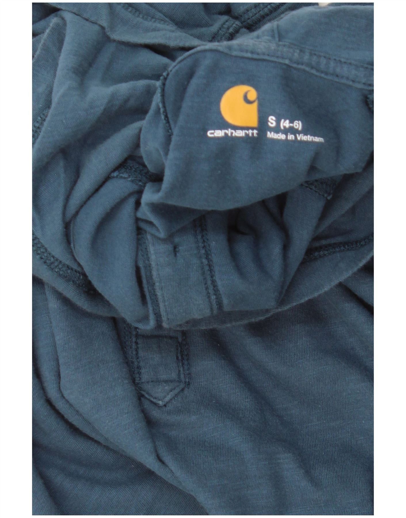 Carhartt Womens Hooded Top Long Sleeve US 4/6 Small Blue Size S / US 4 / IT 40 - 3 Thumbnail