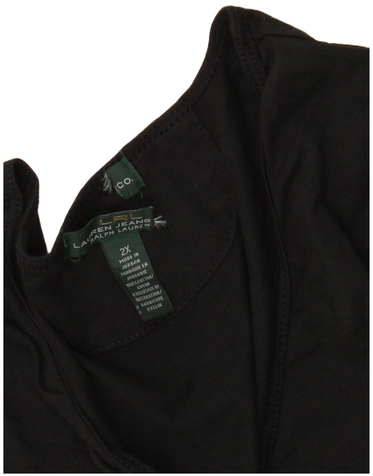 Ralph Lauren Womens T-Shirt Top UK 20 2XL Black Cotton Size XL / US 12-14 / IT 48-50 - 3 Thumbnail