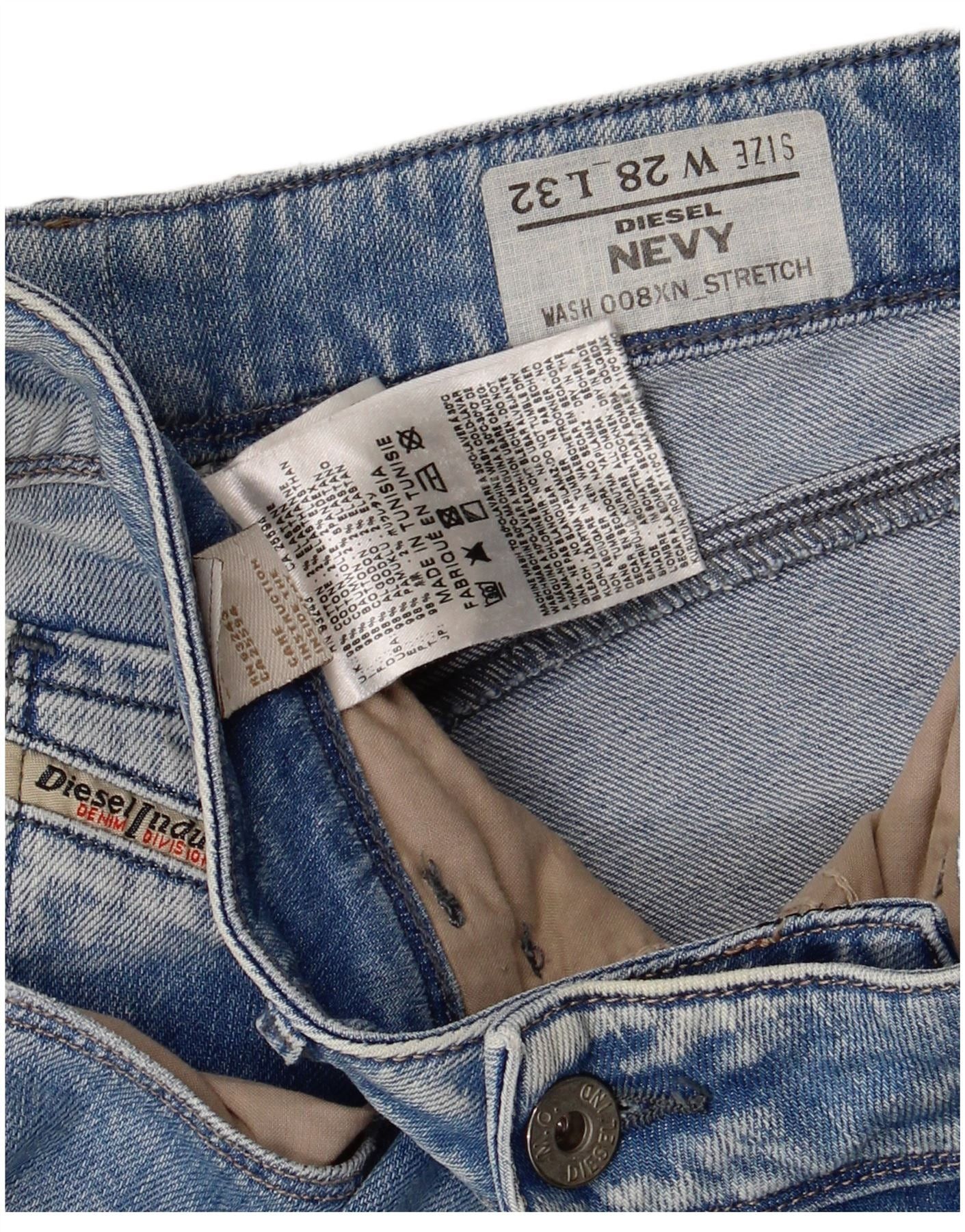 Diesel Womens Nevy Skinny Jeans W28 L28 Blue Cotton Size 24" / US 00 / IT 34 - 4 Thumbnail