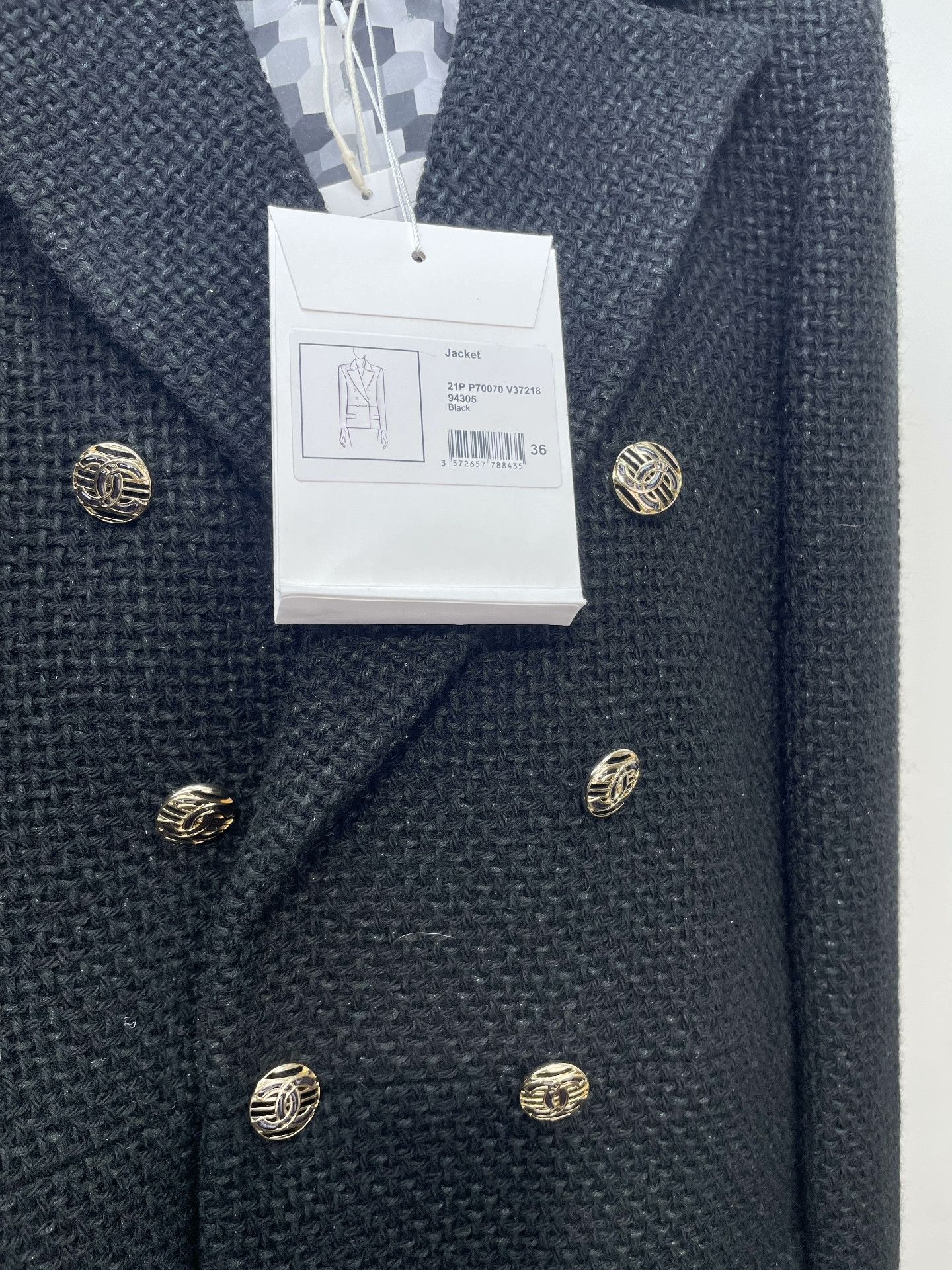Chanel Chanel Black Gold Double-Breasted Coat Size XS / US 0-2 / IT 36-38 - 4 Thumbnail