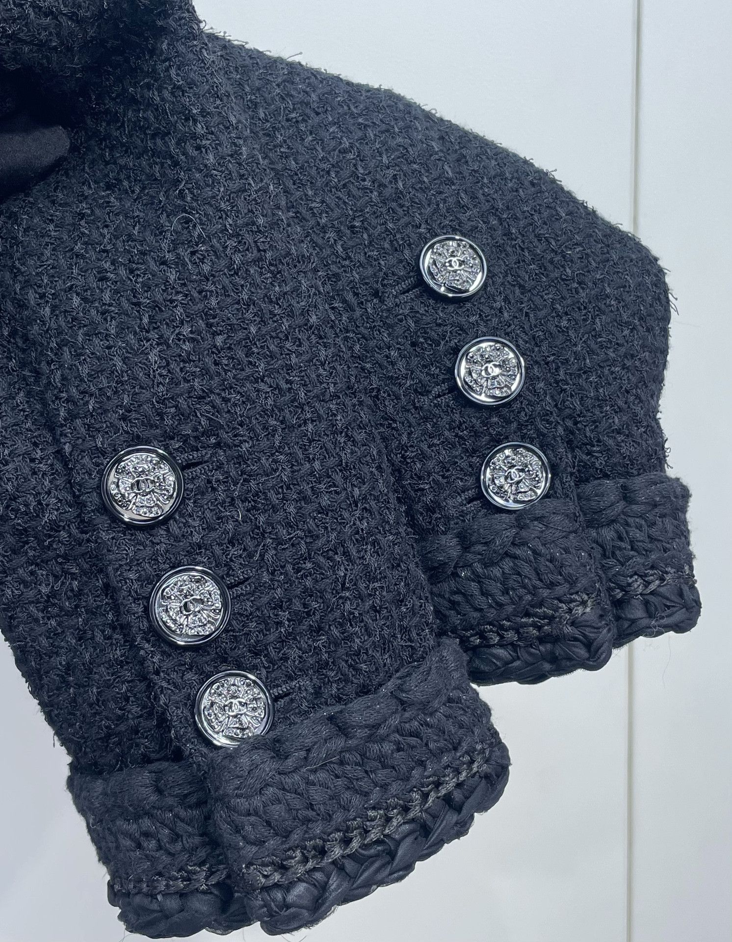 Chanel Chanel Black Woven Short Coat Size XS / US 0-2 / IT 36-38 - 3 Thumbnail