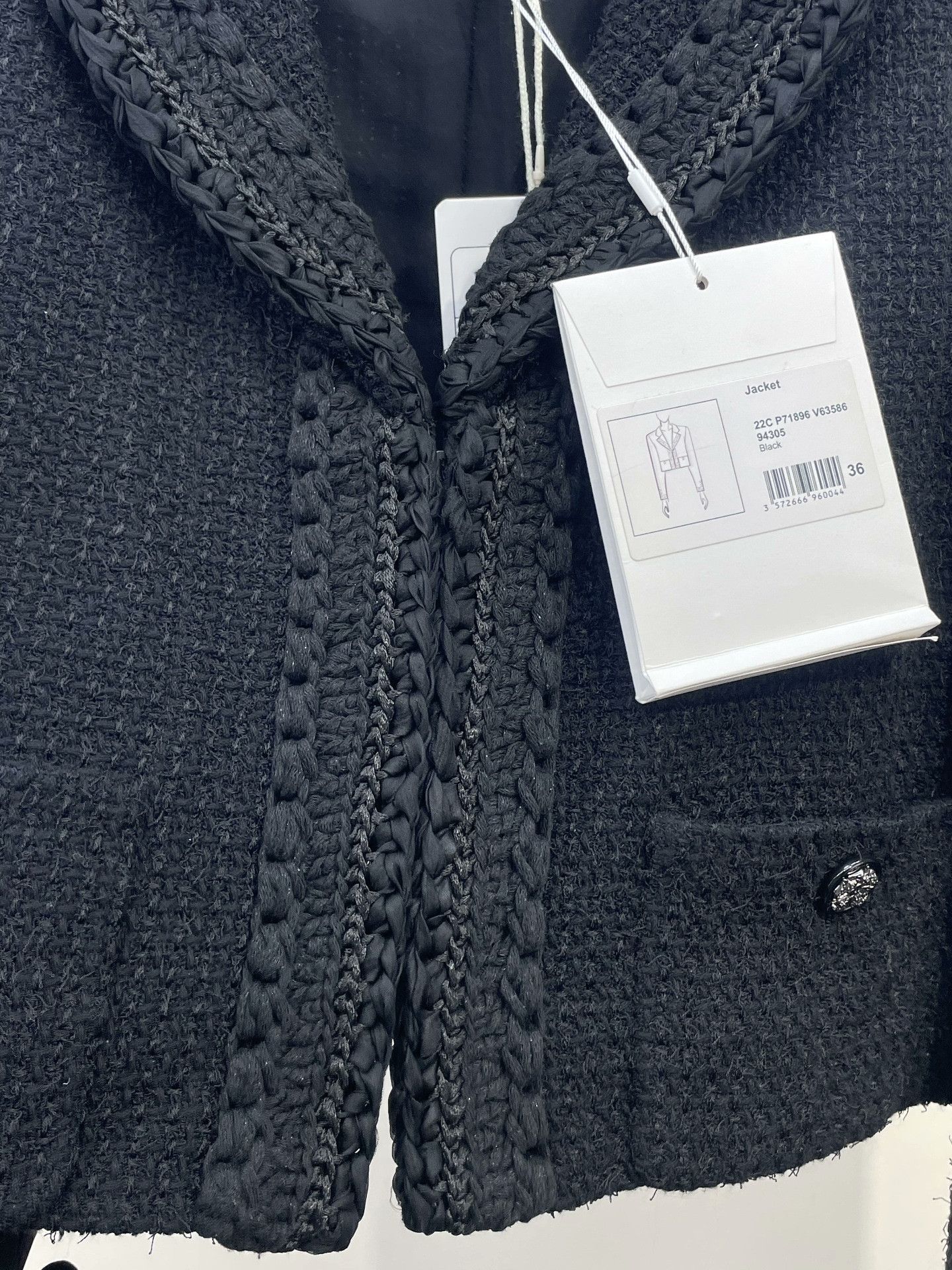 Chanel Chanel Black Woven Short Coat Size XS / US 0-2 / IT 36-38 - 4 Thumbnail
