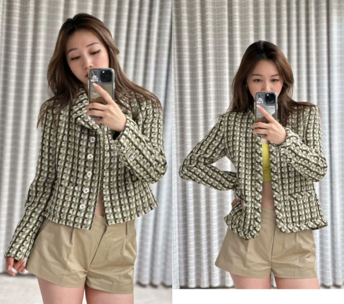 Chanel Chanel 23A Mustard Green Silver Button Coat Size S / US 4 / IT 40 - 8 Thumbnail
