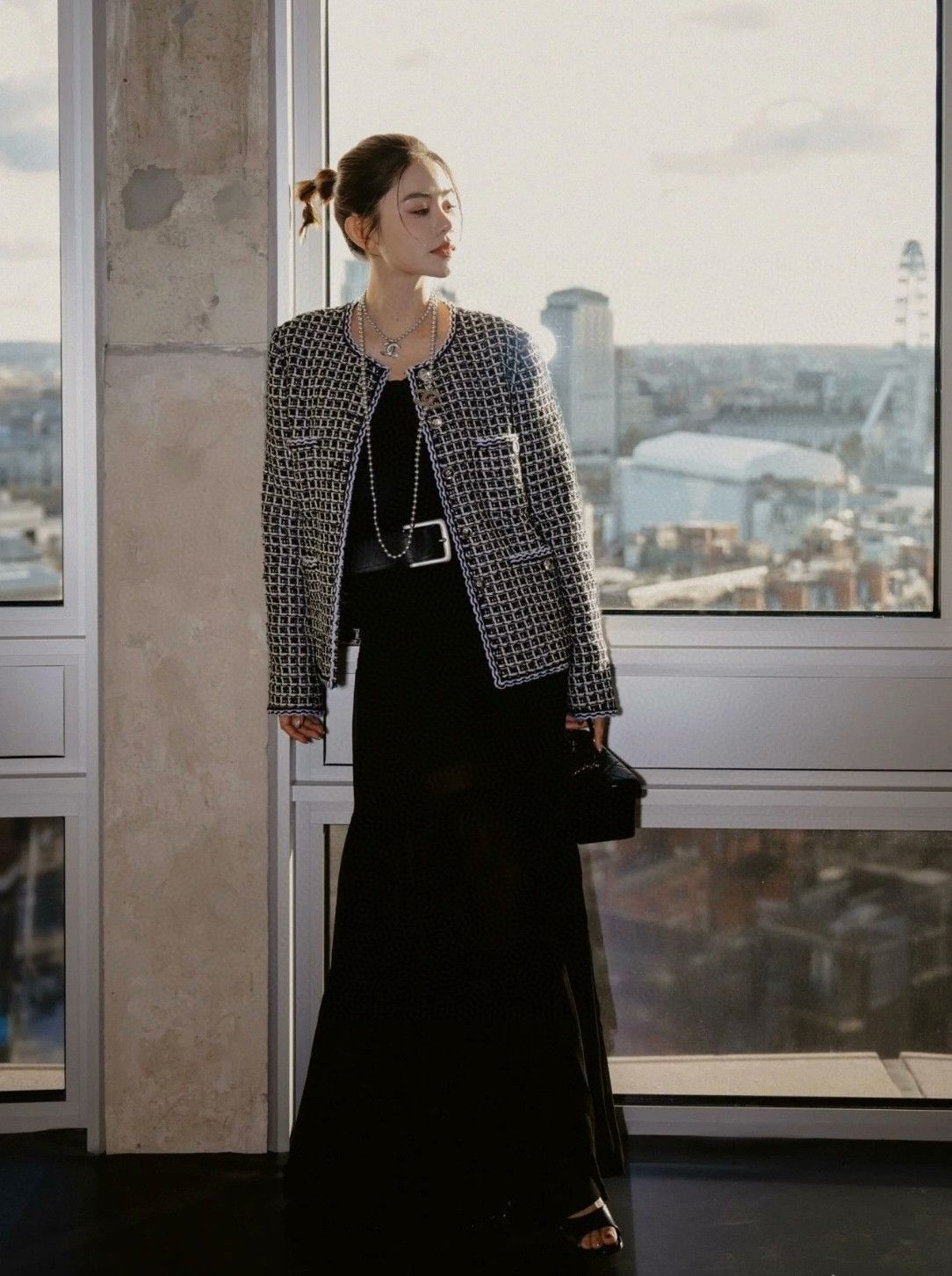 Chanel Chanel 25C Black White Plaid Tweed Jacket Size XS / US 0-2 / IT 36-38 - 9 Thumbnail
