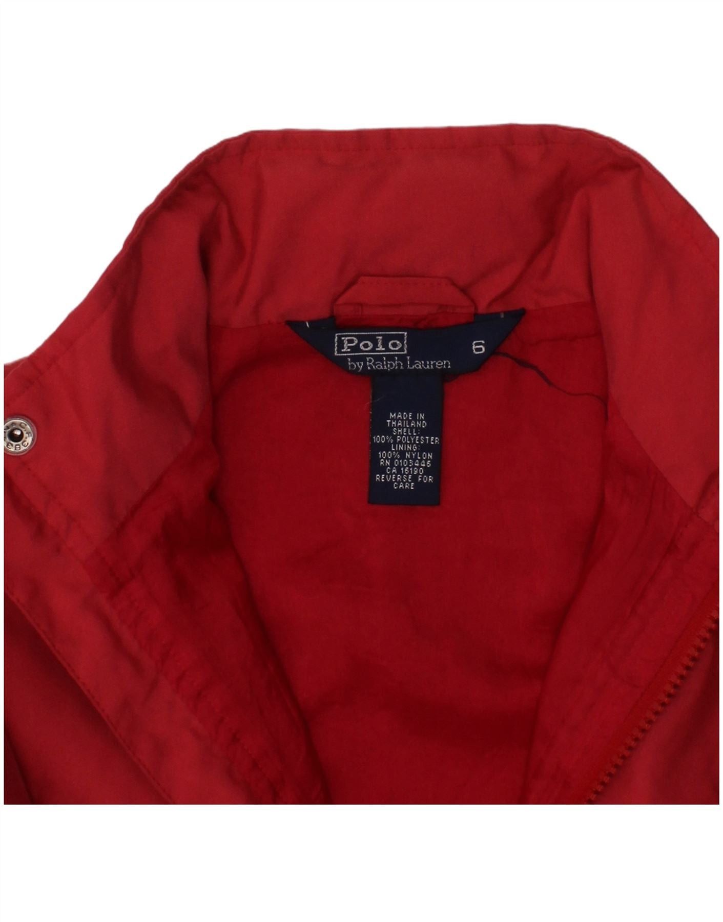 Polo Ralph Lauren Boys Hooded Windbreaker Jacket 5-6 Years Red Polyester Size XS / US 0-2 / IT 36-38 - 3 Thumbnail