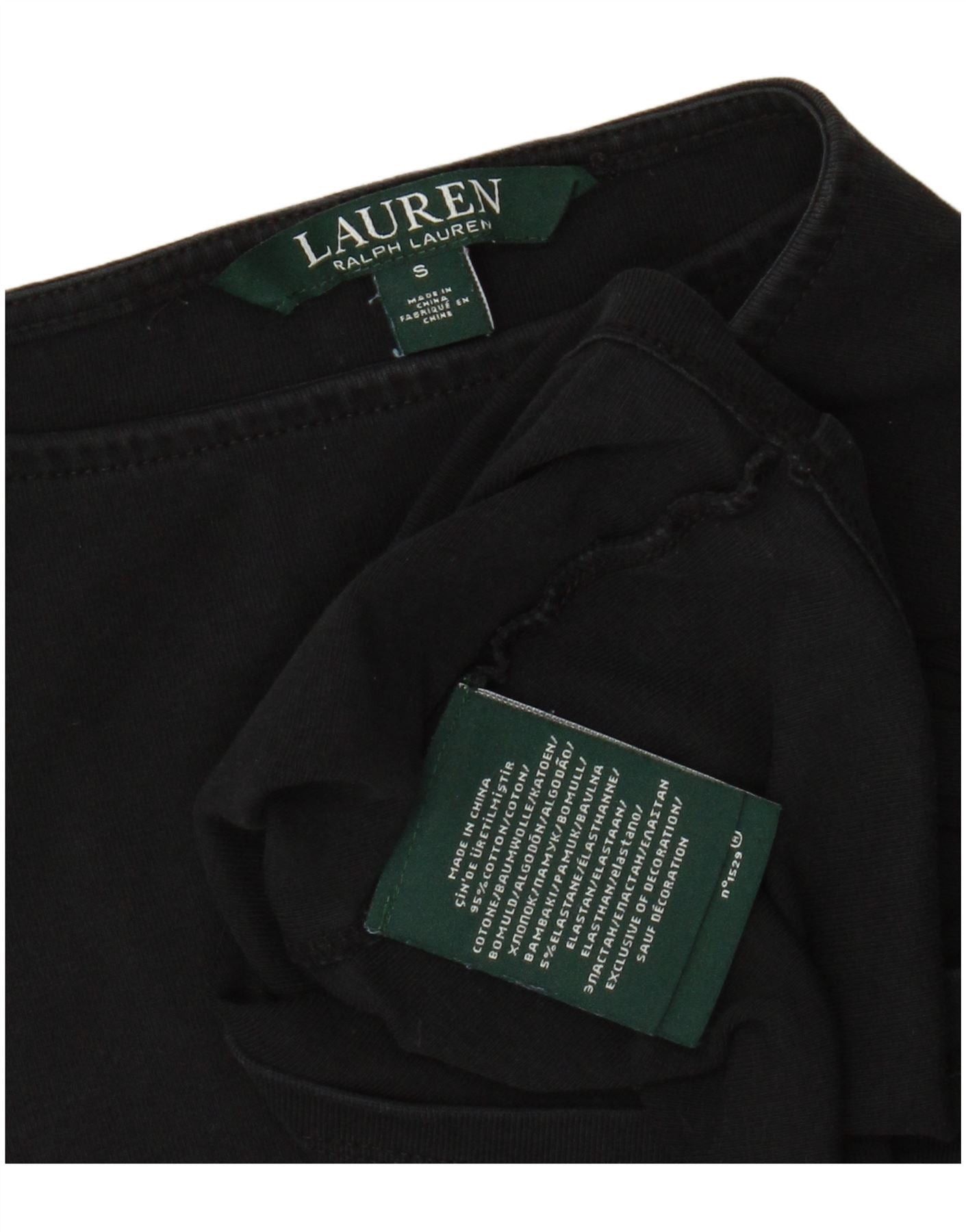 Ralph Lauren Womens T-Shirt Top UK 10 Small Black Cotton Size XXS / US 00 / IT 34 - 3 Thumbnail