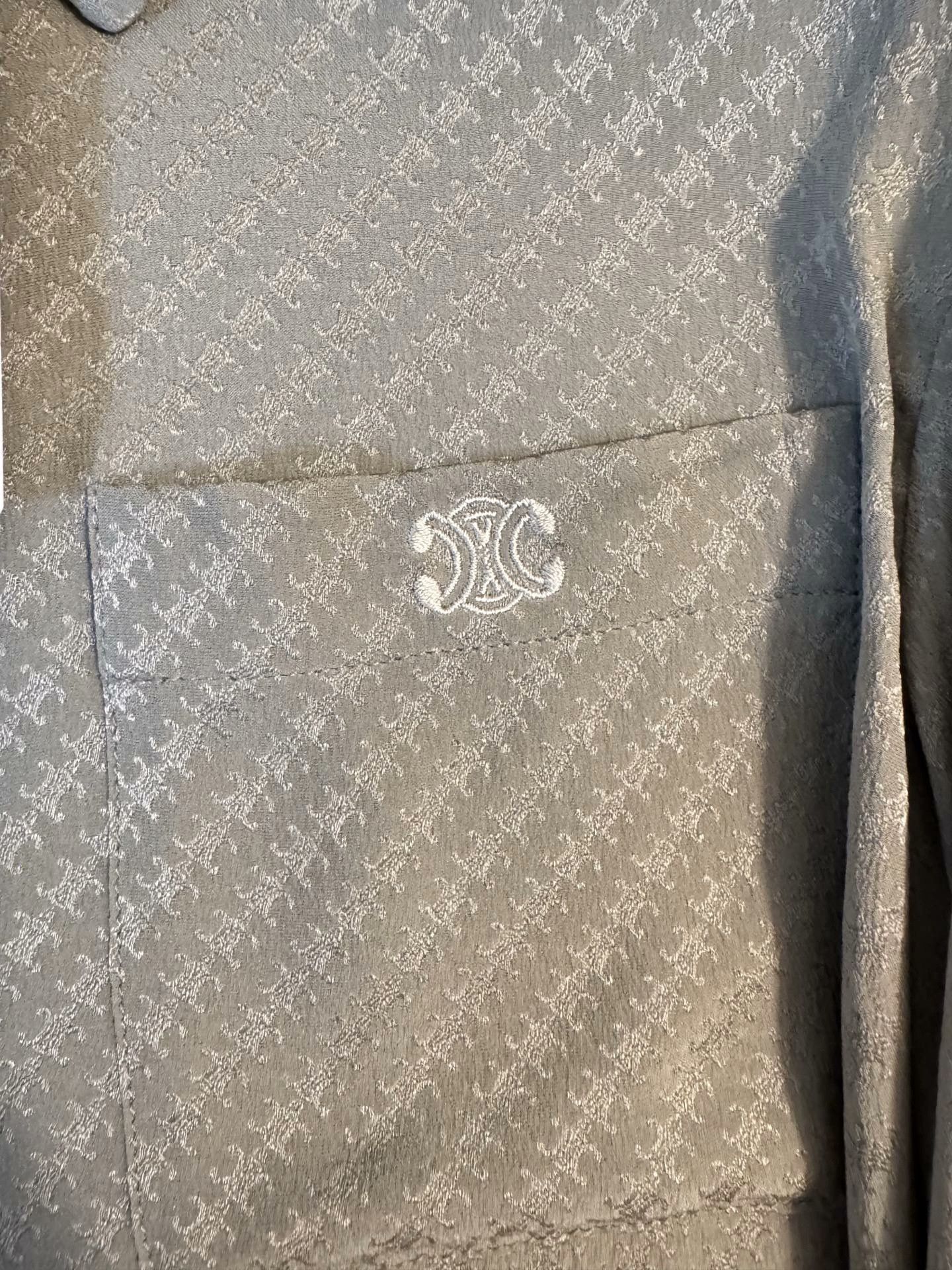 Celine Celine Triomphe Logo Silk Shirt Size S / US 4 / IT 40 - 6 Thumbnail