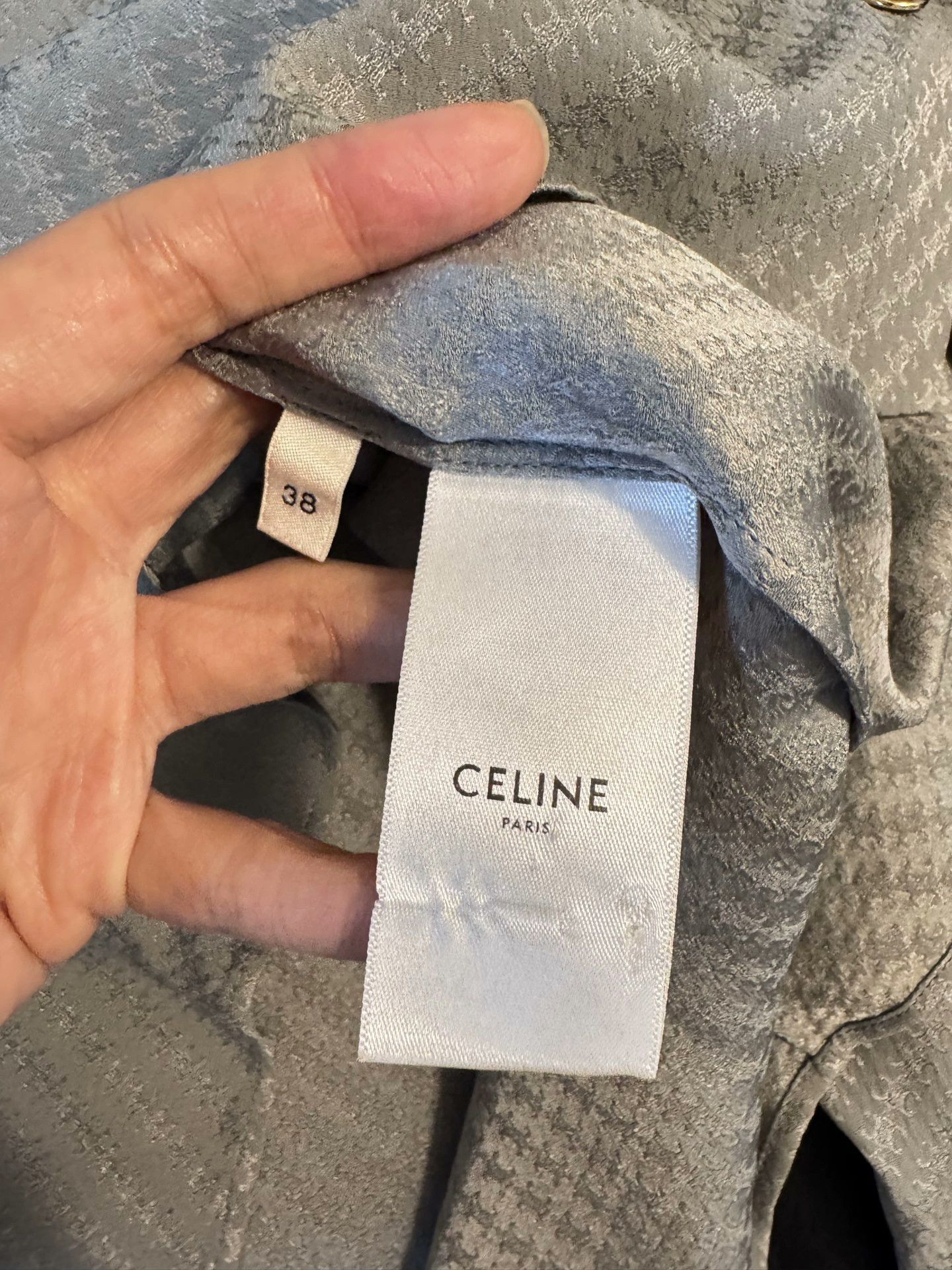 Celine Celine Triomphe Logo Silk Shirt Size S / US 4 / IT 40 - 4 Thumbnail