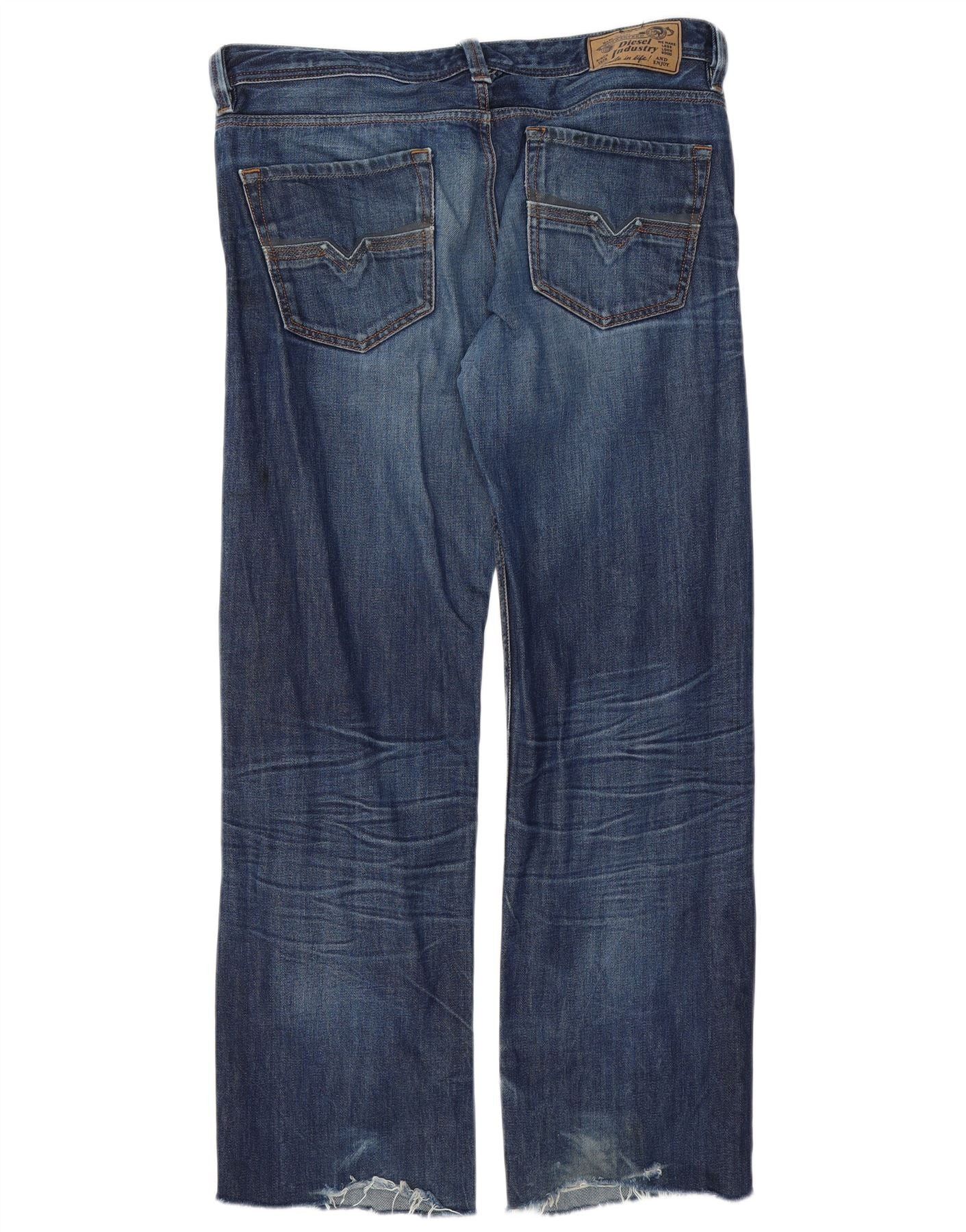Diesel Mens Larkee Straight Jeans W34 L30 Blue Cotton Size US 34 / EU 50 - 2 Thumbnail