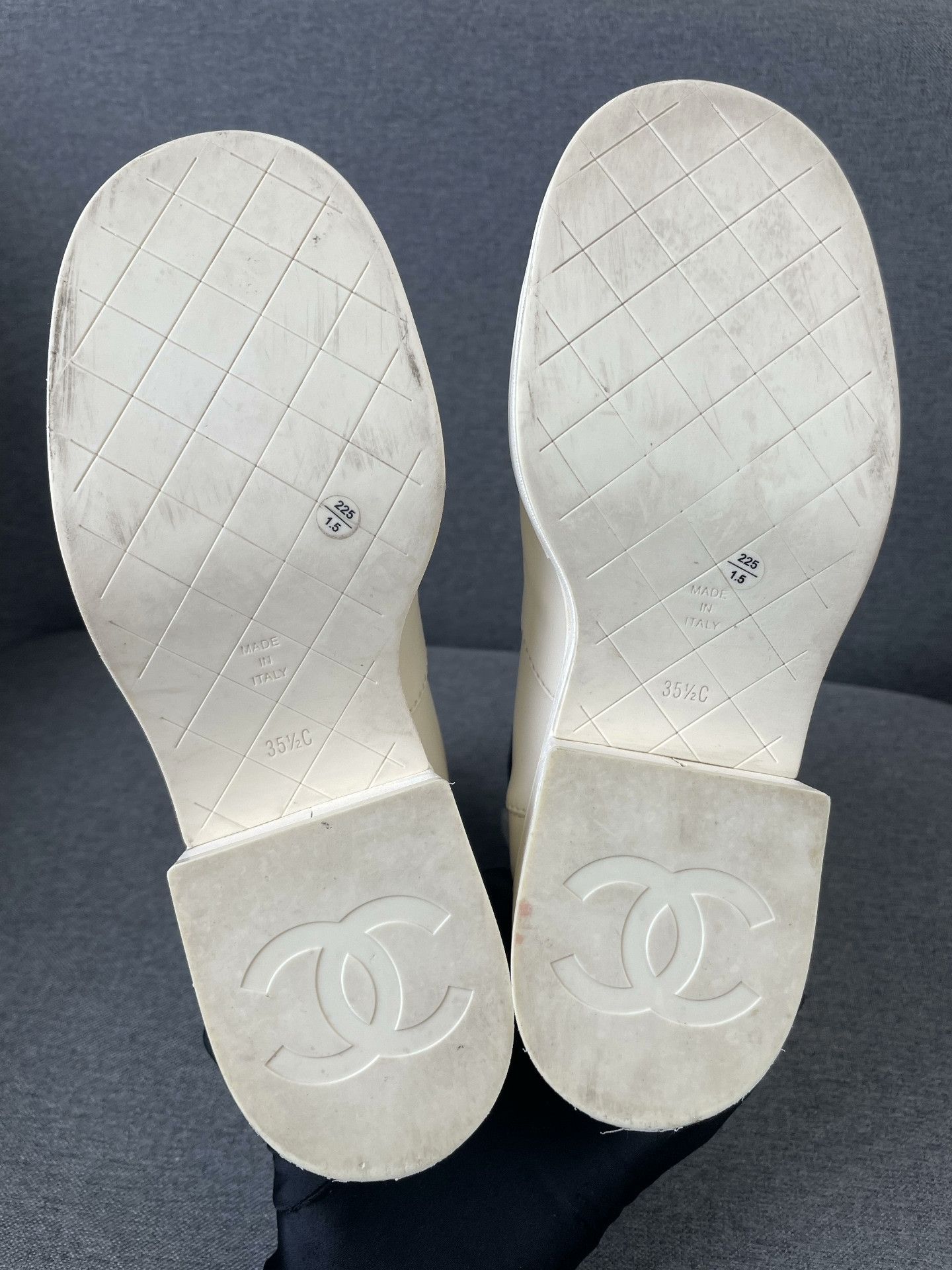 Chanel Chanel Black White Lambskin Short Boots Size US 4.5 / IT 34.5 - 5 Thumbnail
