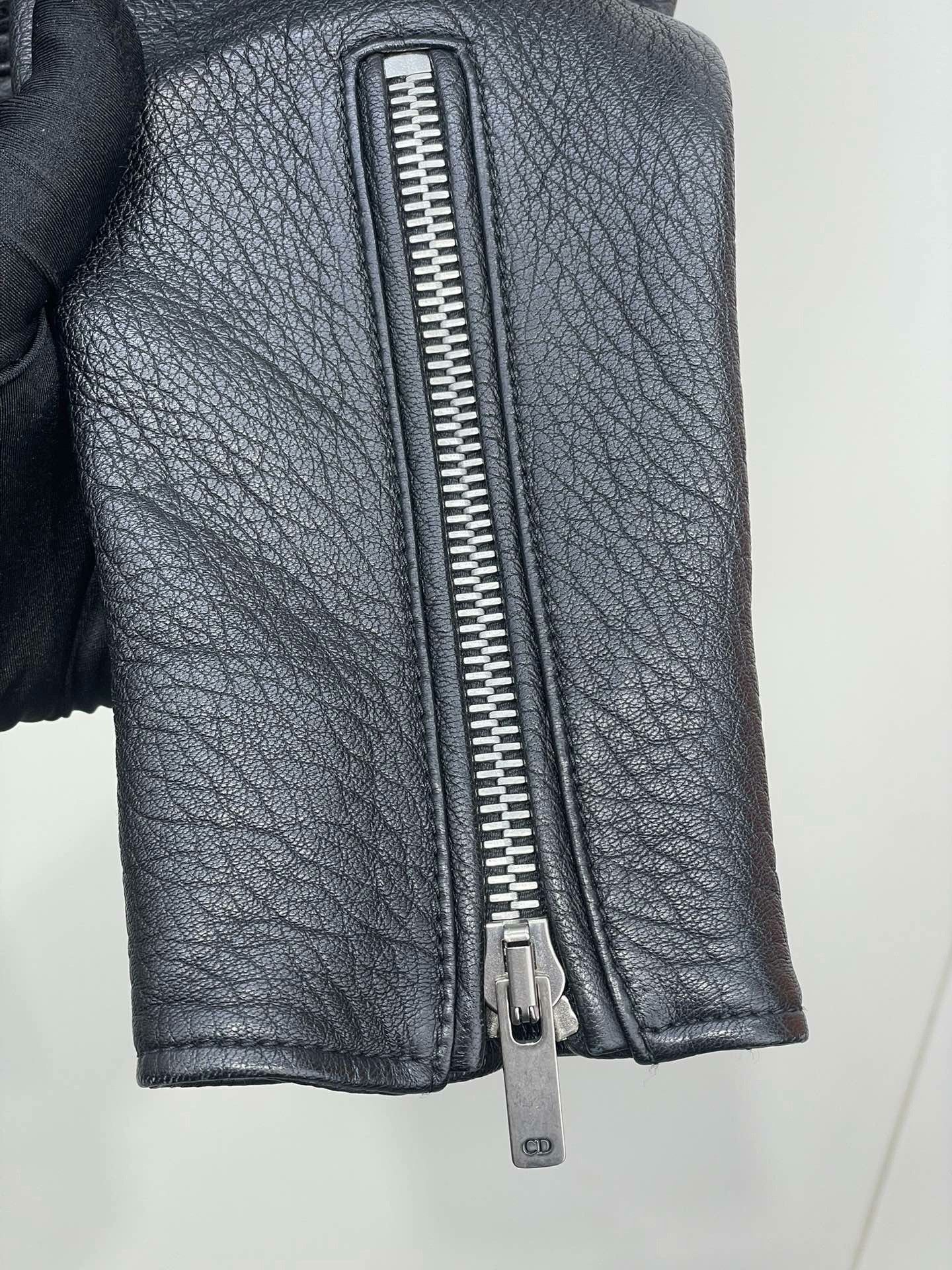Dior Dior Embroidered Beaded Moto Leather Jacket Size XXS / US 00 / IT 34 - 4 Thumbnail