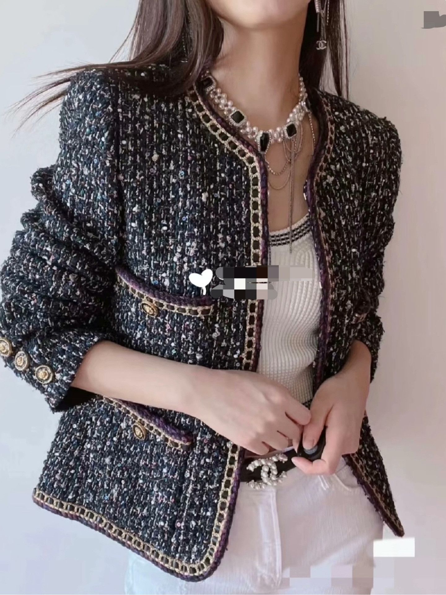 Chanel CHANEL Women's Sequin Knit Jacket Size XS / US 0-2 / IT 36-38 - 8 Thumbnail