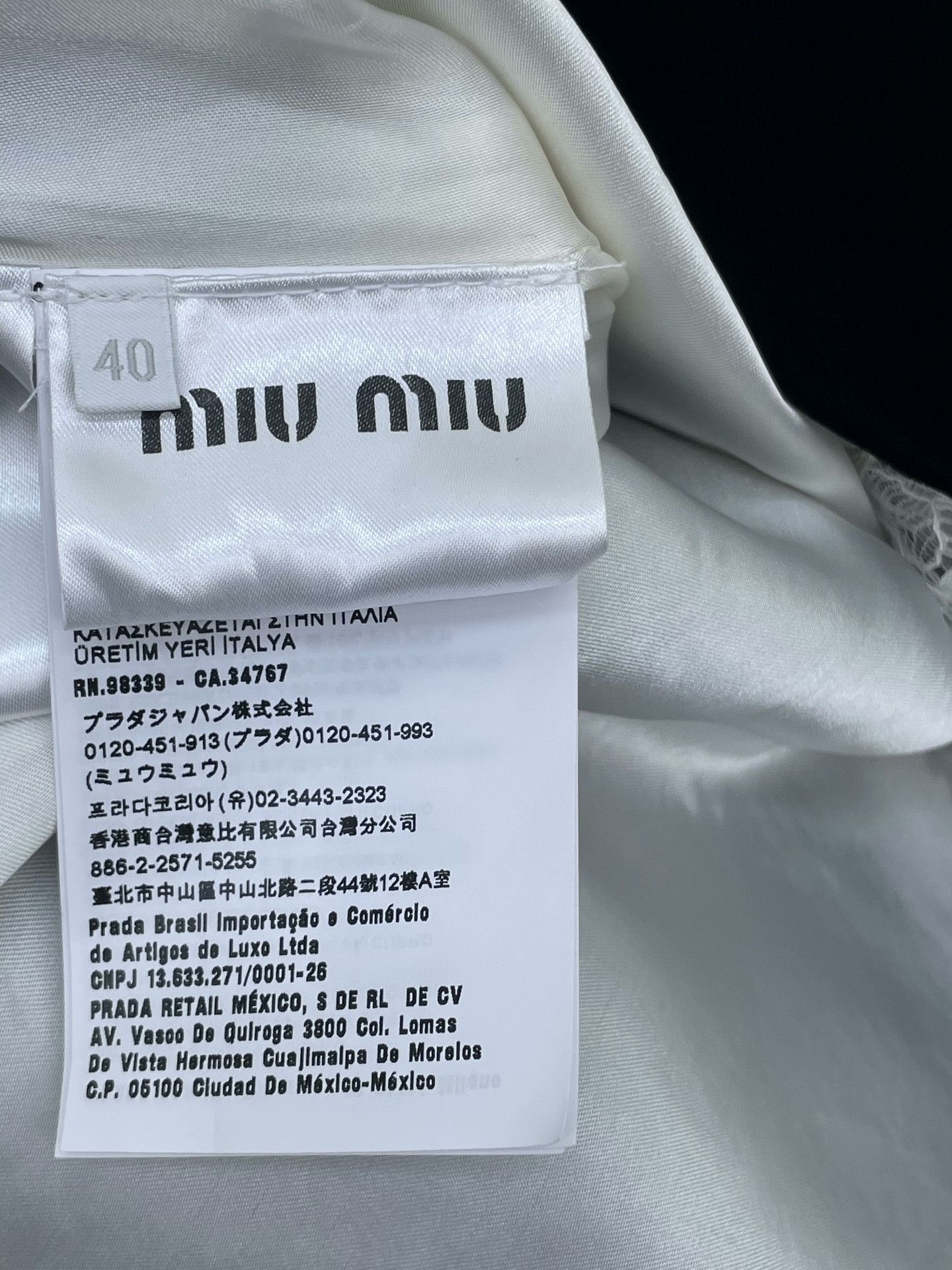 Miu Miu Miumiu Black Velvet Lace Hem Skirt Size 40" / US 18 - 9 Thumbnail