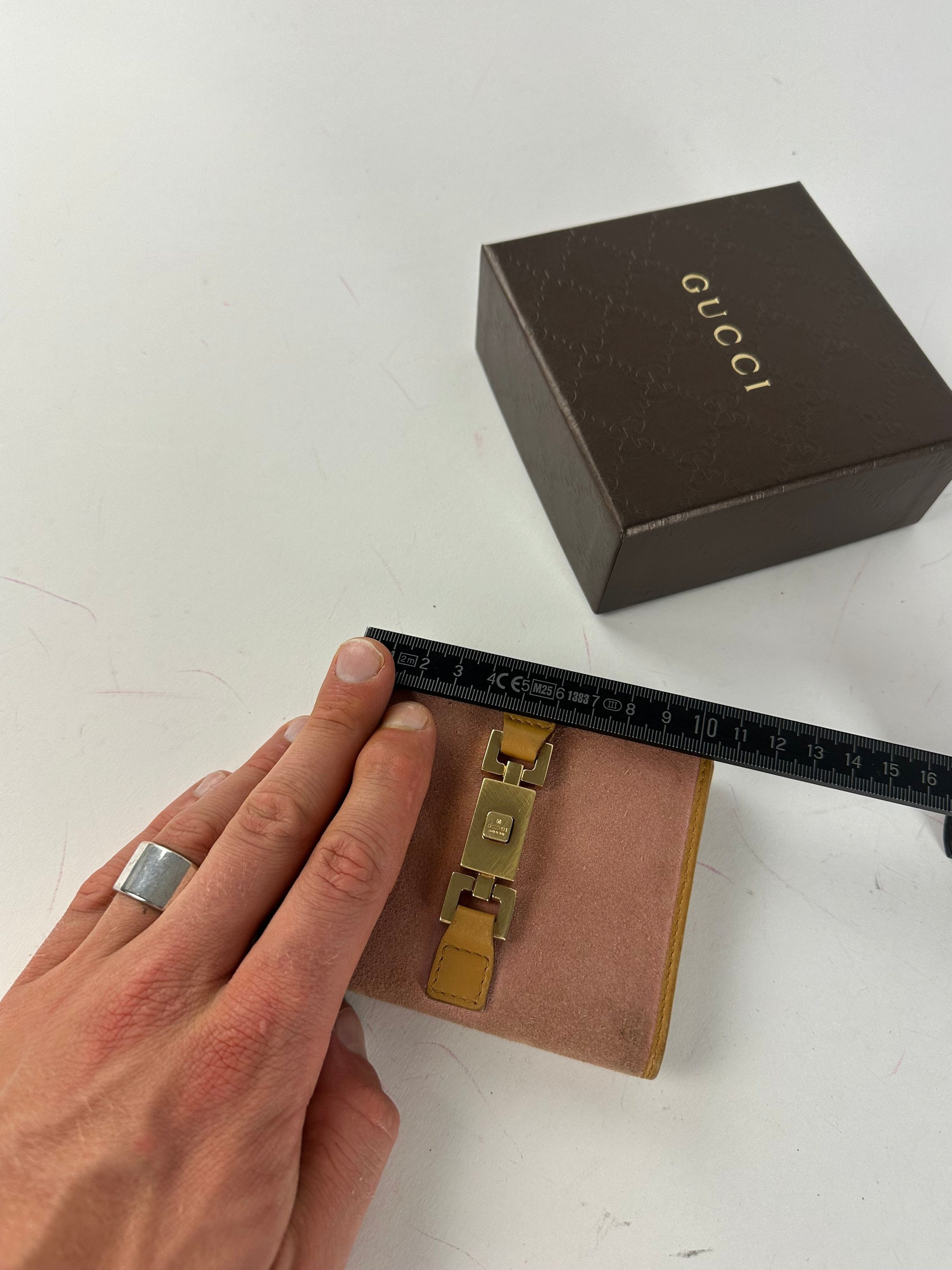 Gucci Vintage Jackie Suede Leather Wallet Pink Beige Size ONE SIZE - 10 Thumbnail