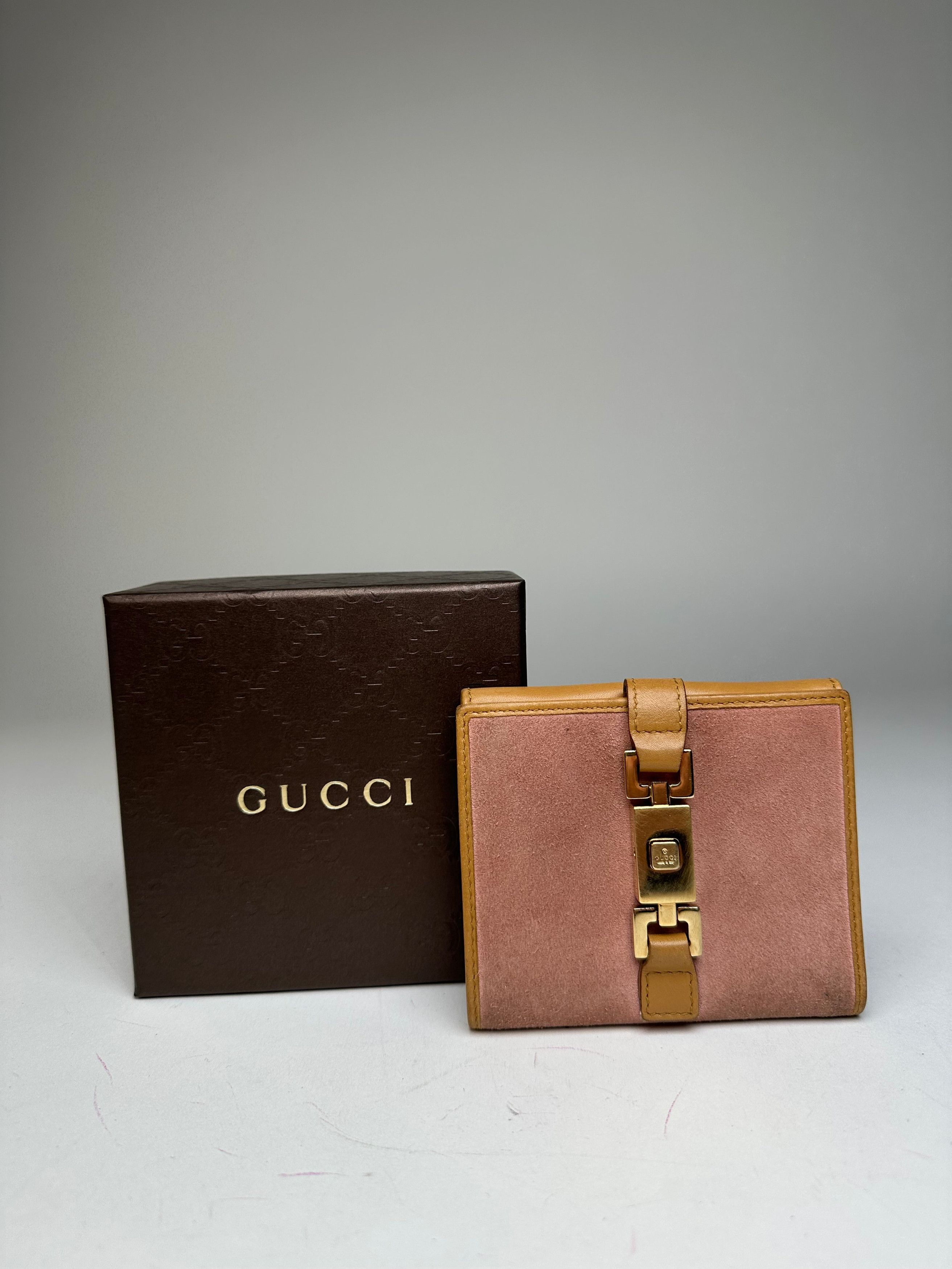 Gucci Vintage Jackie Suede Leather Wallet Pink Beige Size ONE SIZE - 12 Thumbnail