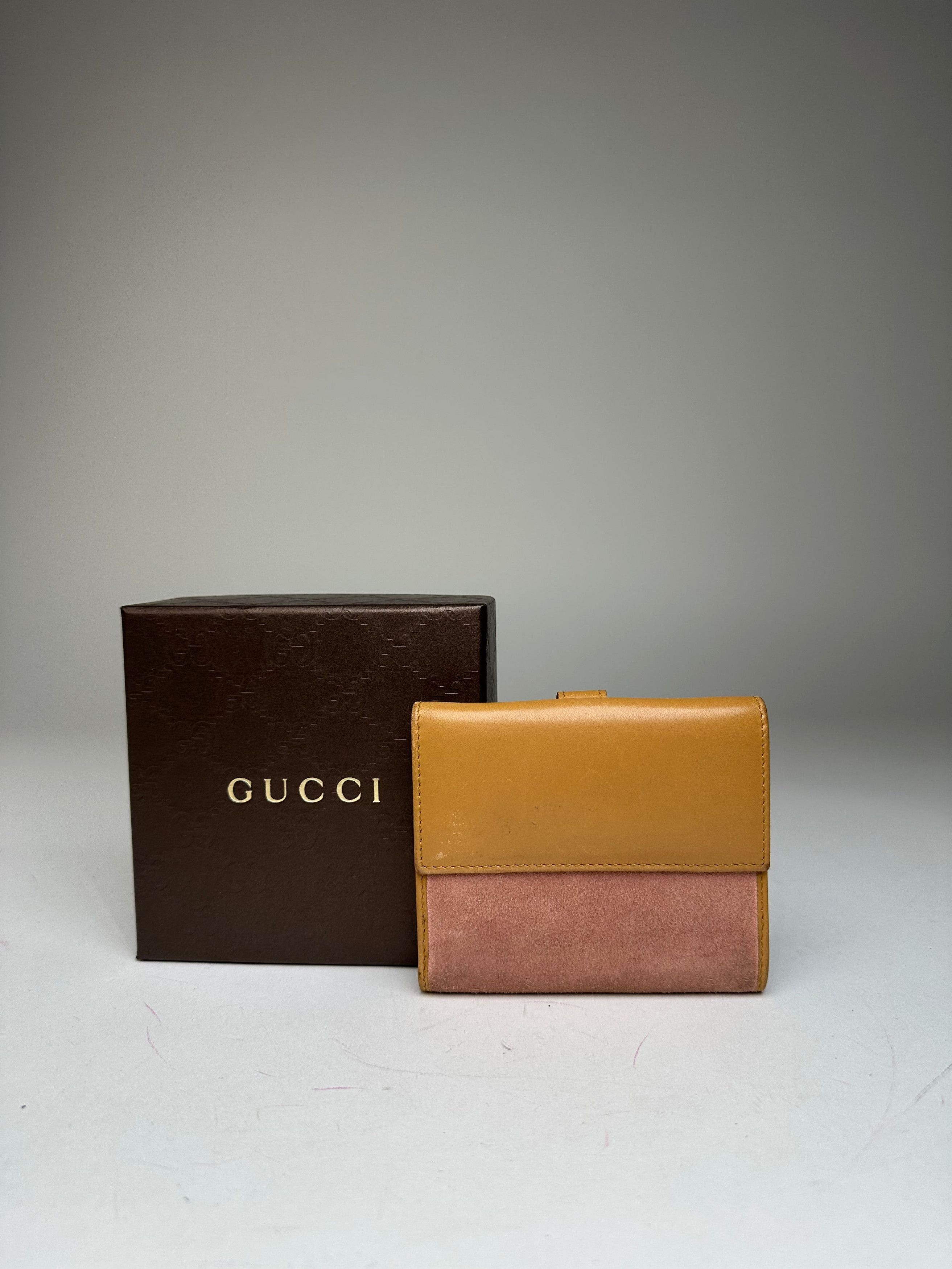 Gucci Vintage Jackie Suede Leather Wallet Pink Beige Size ONE SIZE - 2 Thumbnail
