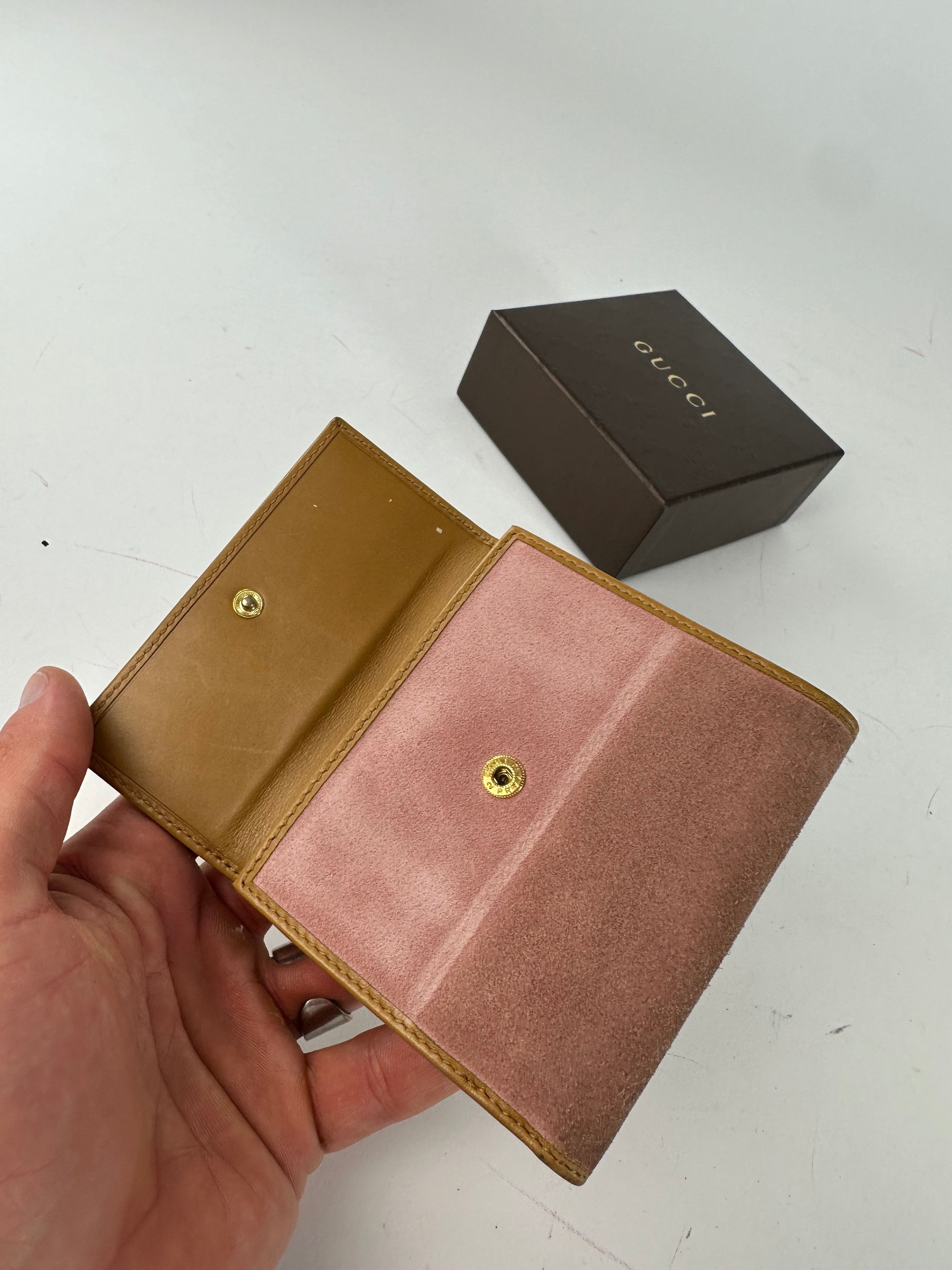 Gucci Vintage Jackie Suede Leather Wallet Pink Beige Size ONE SIZE - 4 Thumbnail