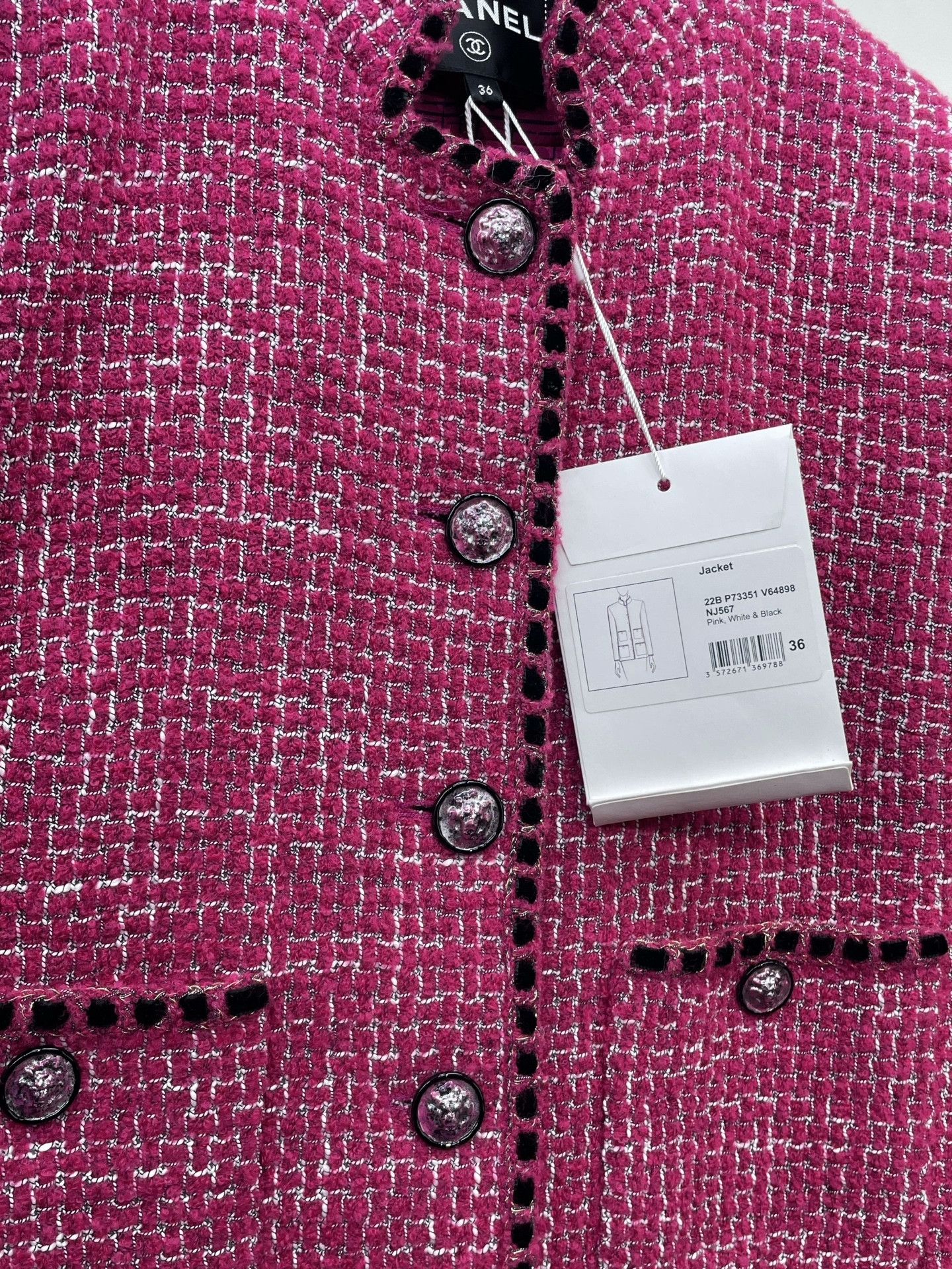 Chanel Chanel 22B Pink Tweed Stand Collar Jacket Size XS / US 0-2 / IT 36-38 - 5 Thumbnail