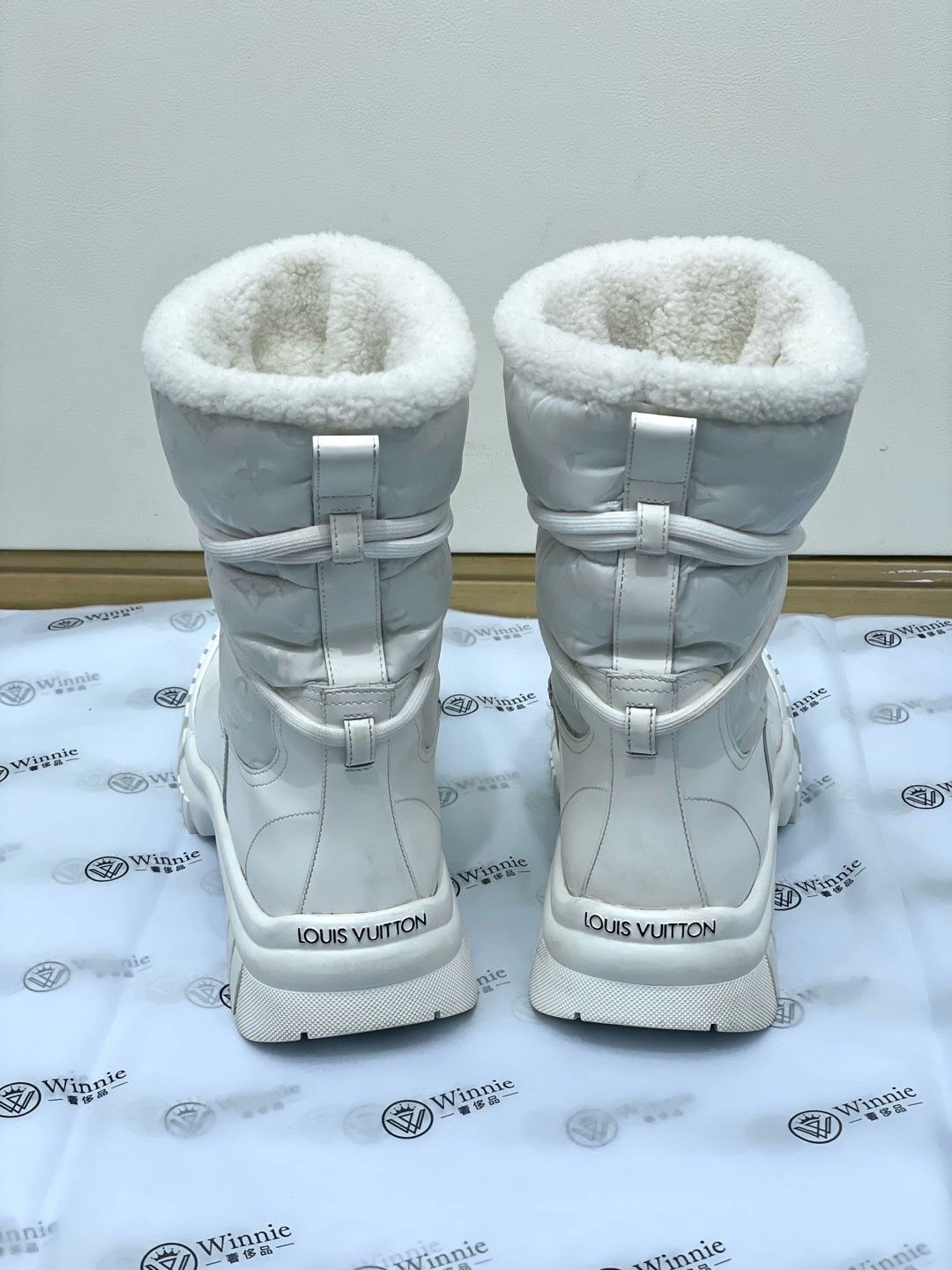 Louis Vuitton LV Monogram Wool Thick-Soled Snow Boots Size US 8 / IT 38 - 3 Thumbnail