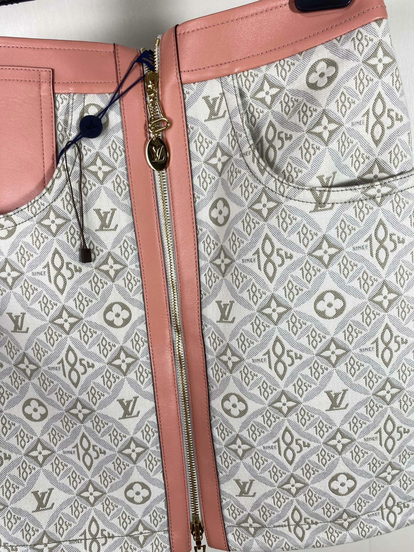 Louis Vuitton LV Monogram Patchwork Leather Skirt Size 34" / US 12 / IT 48 - 5 Thumbnail