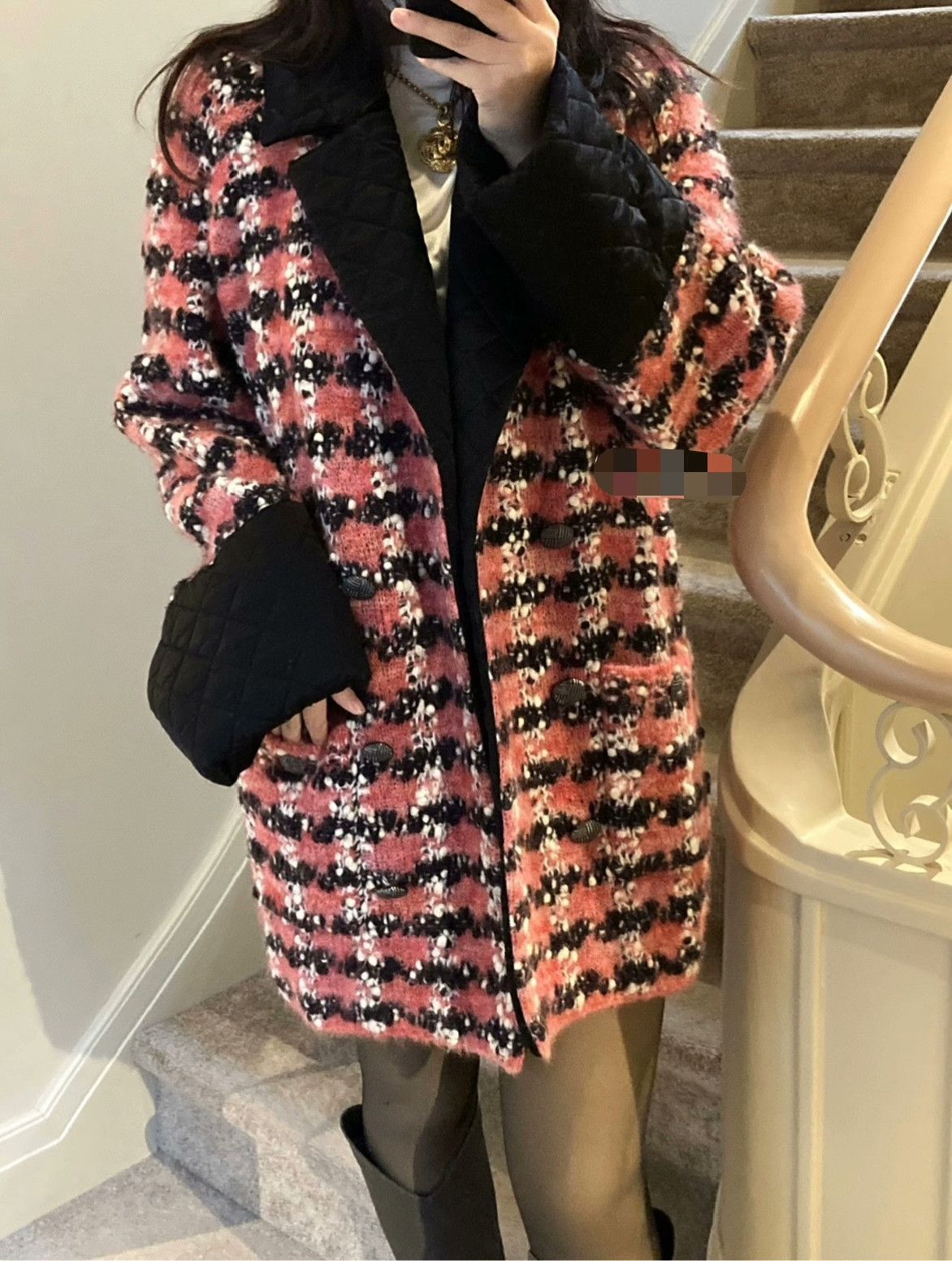 Chanel Chanel Pink Black Tweed Jacket Size XS / US 0-2 / IT 36-38 - 9 Thumbnail