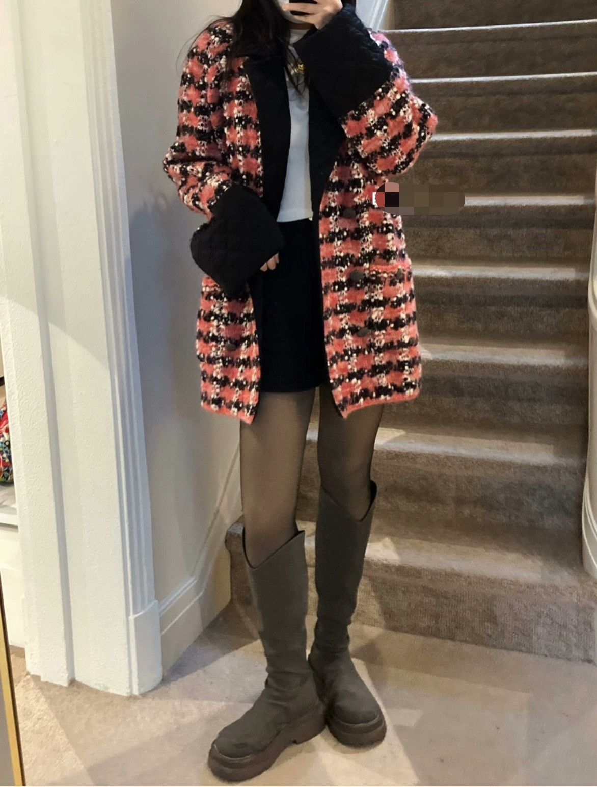 Chanel Chanel Pink Black Tweed Jacket Size XS / US 0-2 / IT 36-38 - 8 Thumbnail
