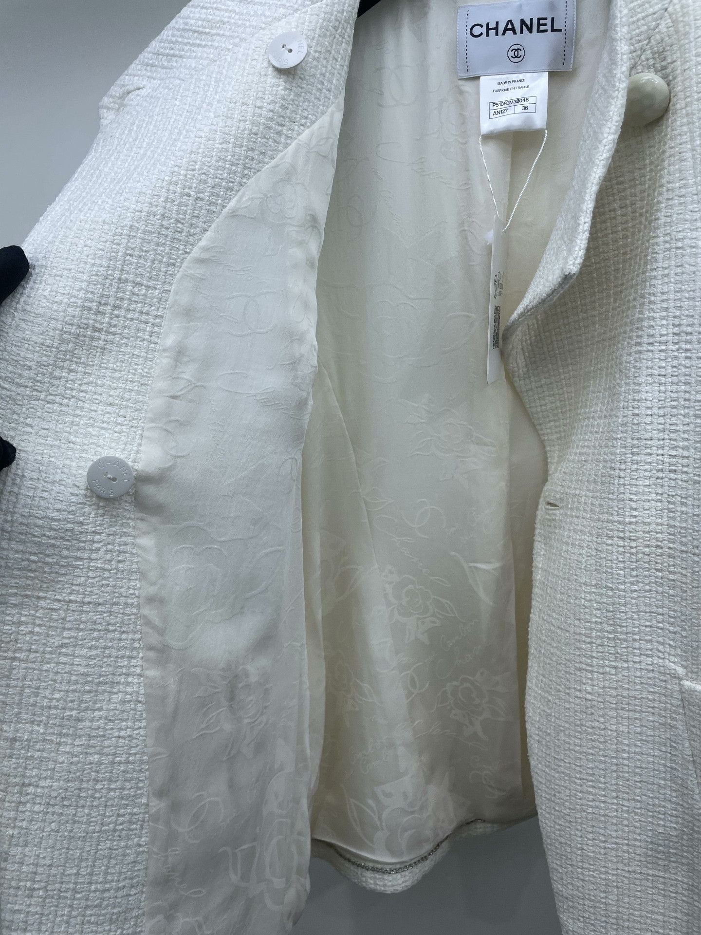 Chanel Chanel White Single-Button Coat Size XS / US 0-2 / IT 36-38 - 8 Thumbnail