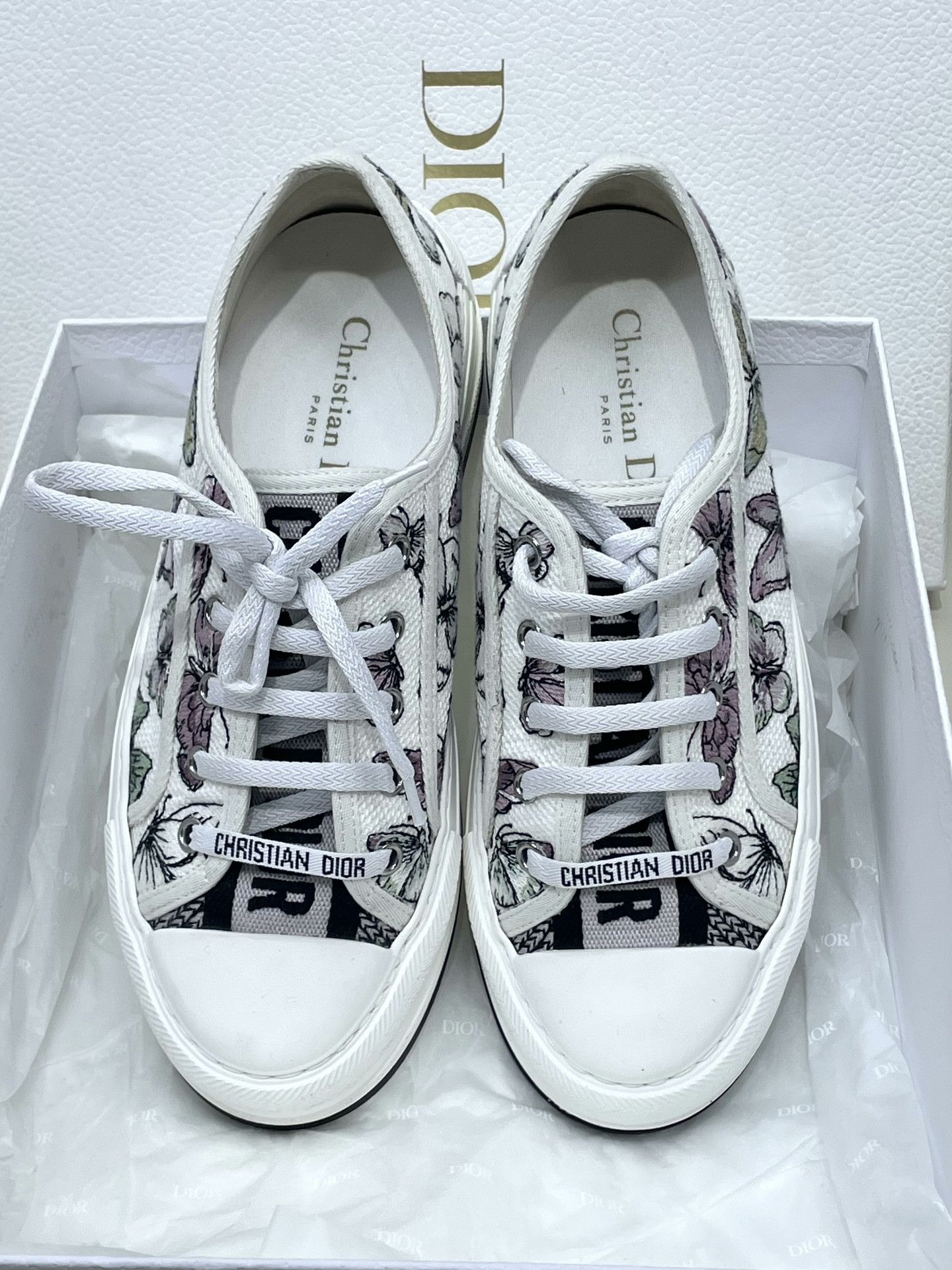 Dior DIOR Walk'n'Dior Butterfly Embroidered Sneakers Size US 6 / IT 36 - 2 Thumbnail