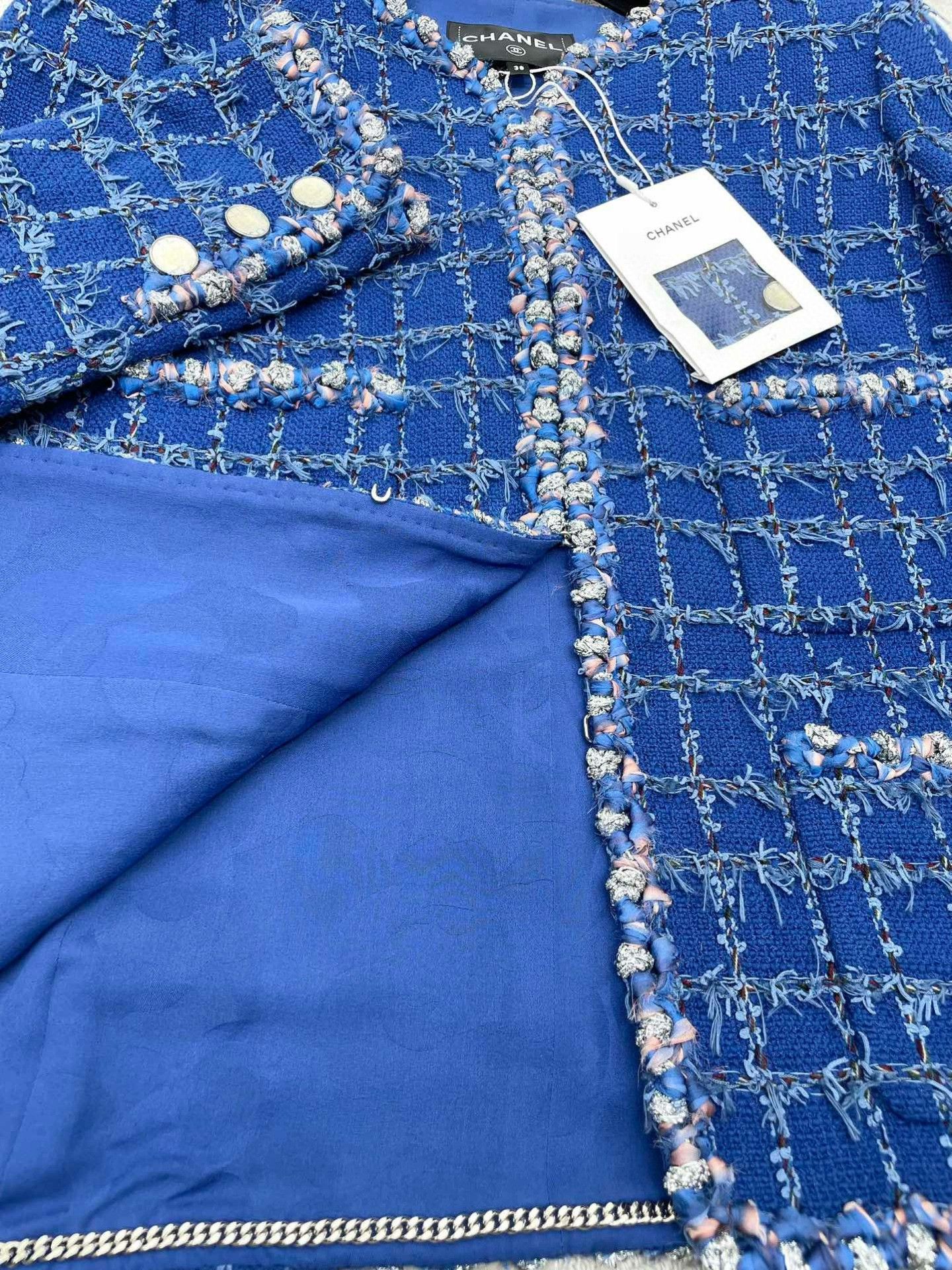 Chanel Chanel Plaid Fringe Four-Pocket Jacket Size XXS / US 00 / IT 34 - 5 Thumbnail