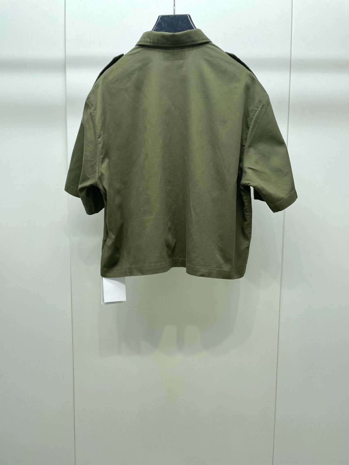 Celine Celine Army Green Velcro Short-Sleeve Top Size XXS / US 00 / IT 34 - 2 Thumbnail