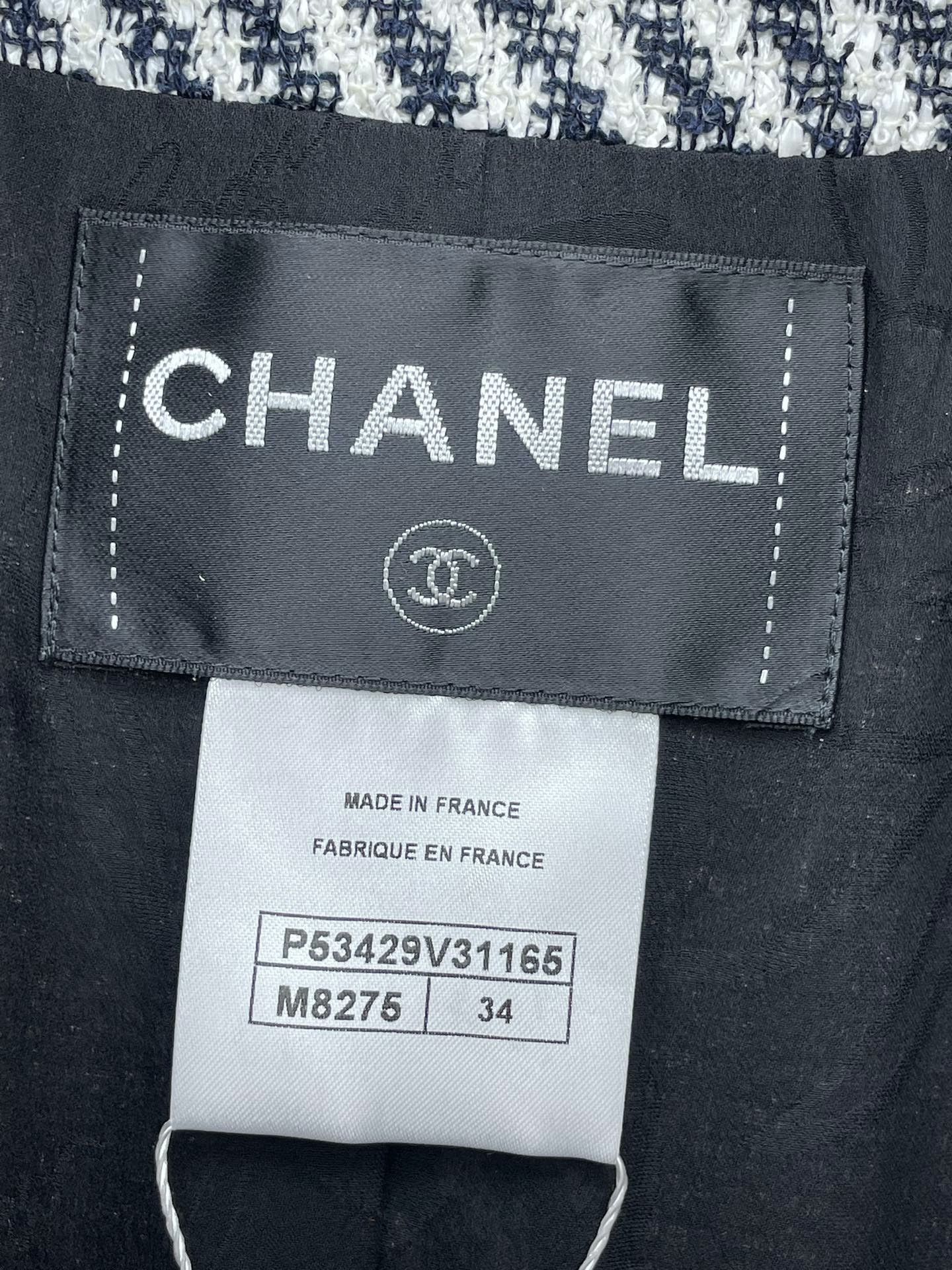Chanel Chanel Black White Twill Long Coat Size XXS / US 00 / IT 34 - 6 Thumbnail