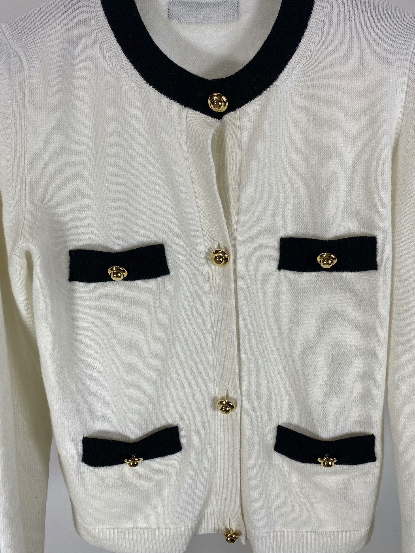Miu Miu Miu Miu Gold Button Knit Cardigan Size S / US 4 / IT 40 - 2 Thumbnail