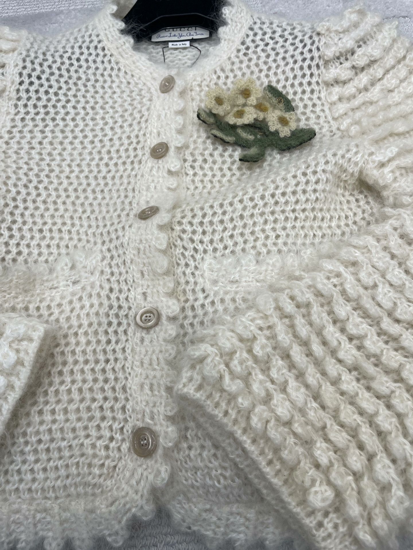Gucci Gucci Mohair Daisy Brooch Cardigan Size XS / US 0-2 / IT 36-38 - 3 Thumbnail