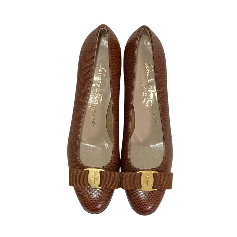 Salvatore Ferragamo Salvatore Ferragamo Salvatore Ferragamo Embossed Leather Pumps Leather Shoes DUTY FREE for USA Size ONE SIZE - 5 Thumbnail