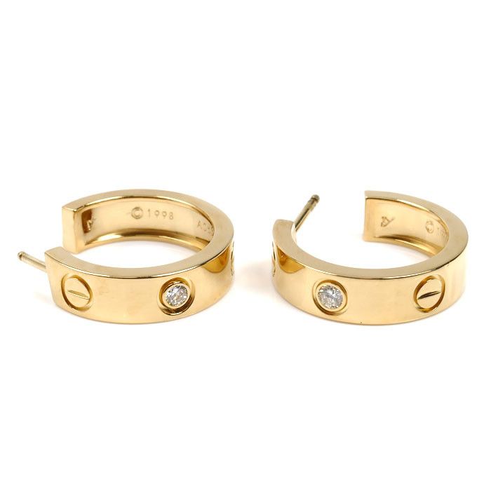 Cartier Cartier Cartier Love Au750 Diamond Earrings Precious Metal Earrings B8017500 DUTY FREE for USA Size ONE SIZE - 4 Thumbnail
