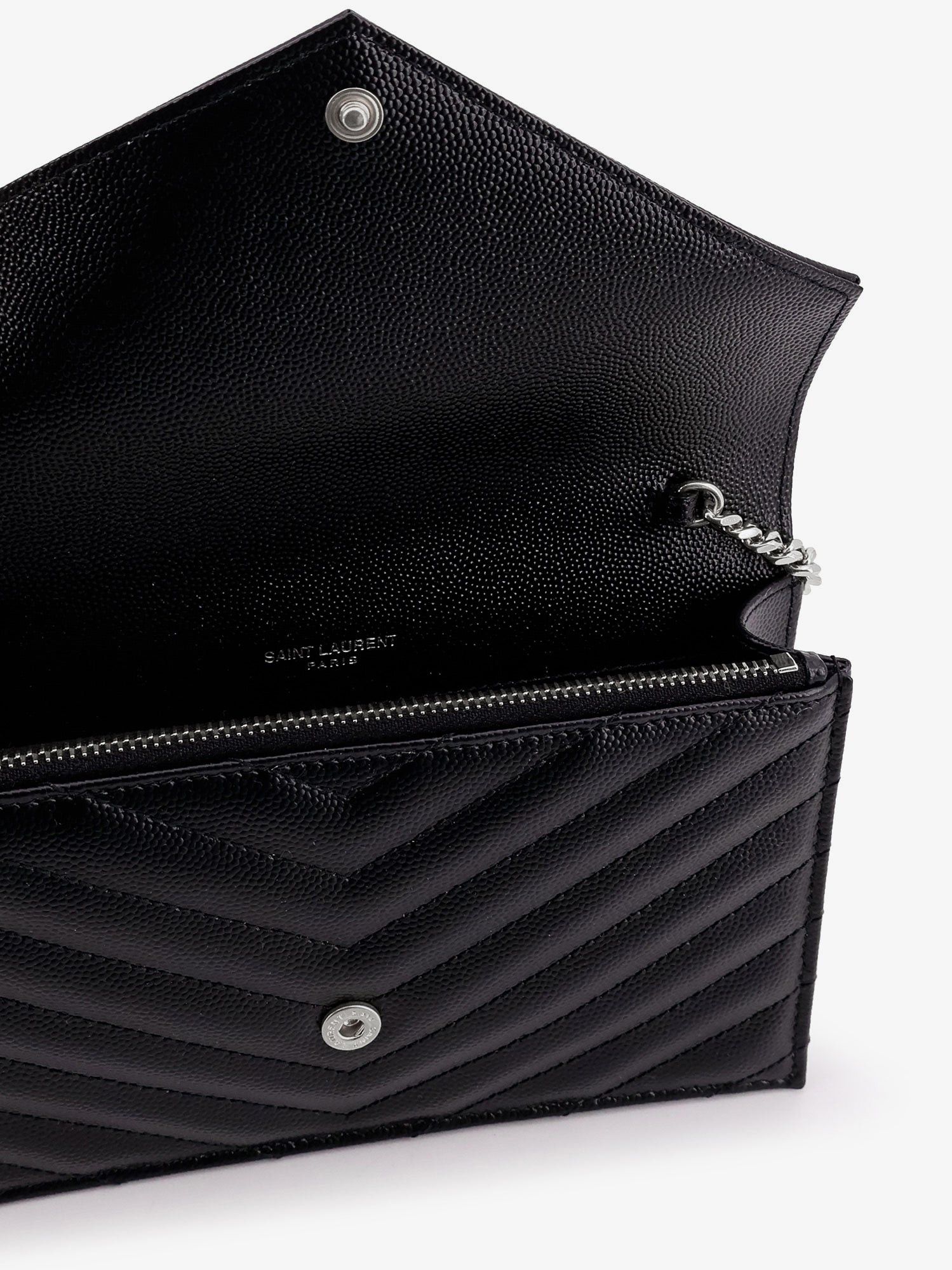 Saint Laurent Paris Envelope Leather Wallet Crossbody Bag With Chain Shoulder Strap Size ONE SIZE - 5 Thumbnail