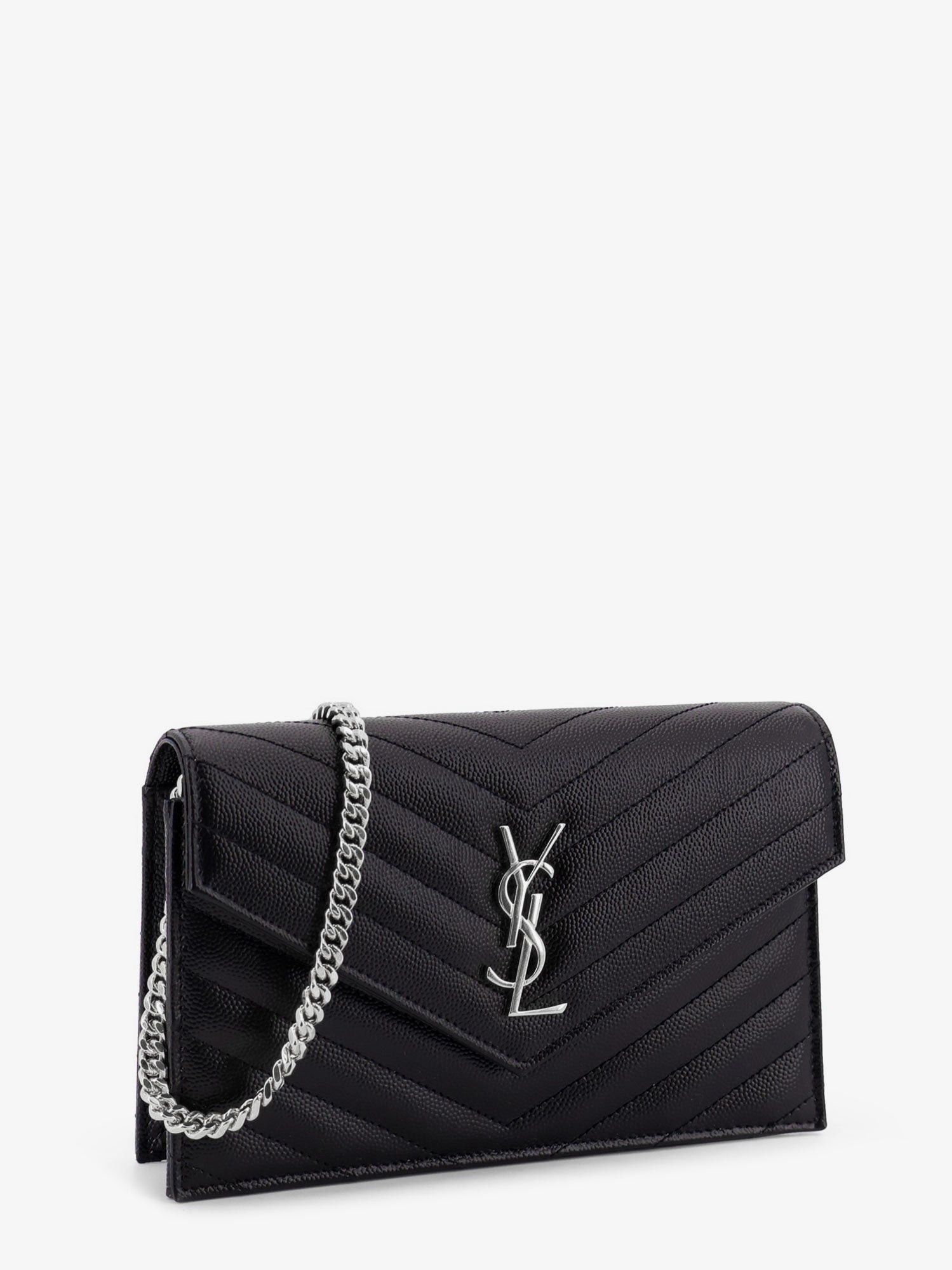 Saint Laurent Paris Envelope Leather Wallet Crossbody Bag With Chain Shoulder Strap Size ONE SIZE - 3 Thumbnail