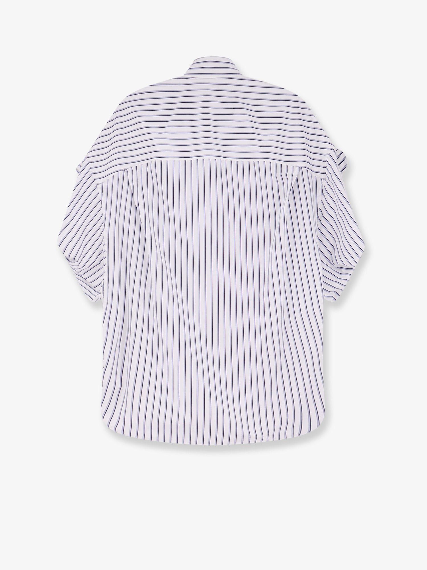 Balenciaga Tucked Sleeve Striped Cotton Shirt Size S / US 4 / IT 40 - 2 Thumbnail