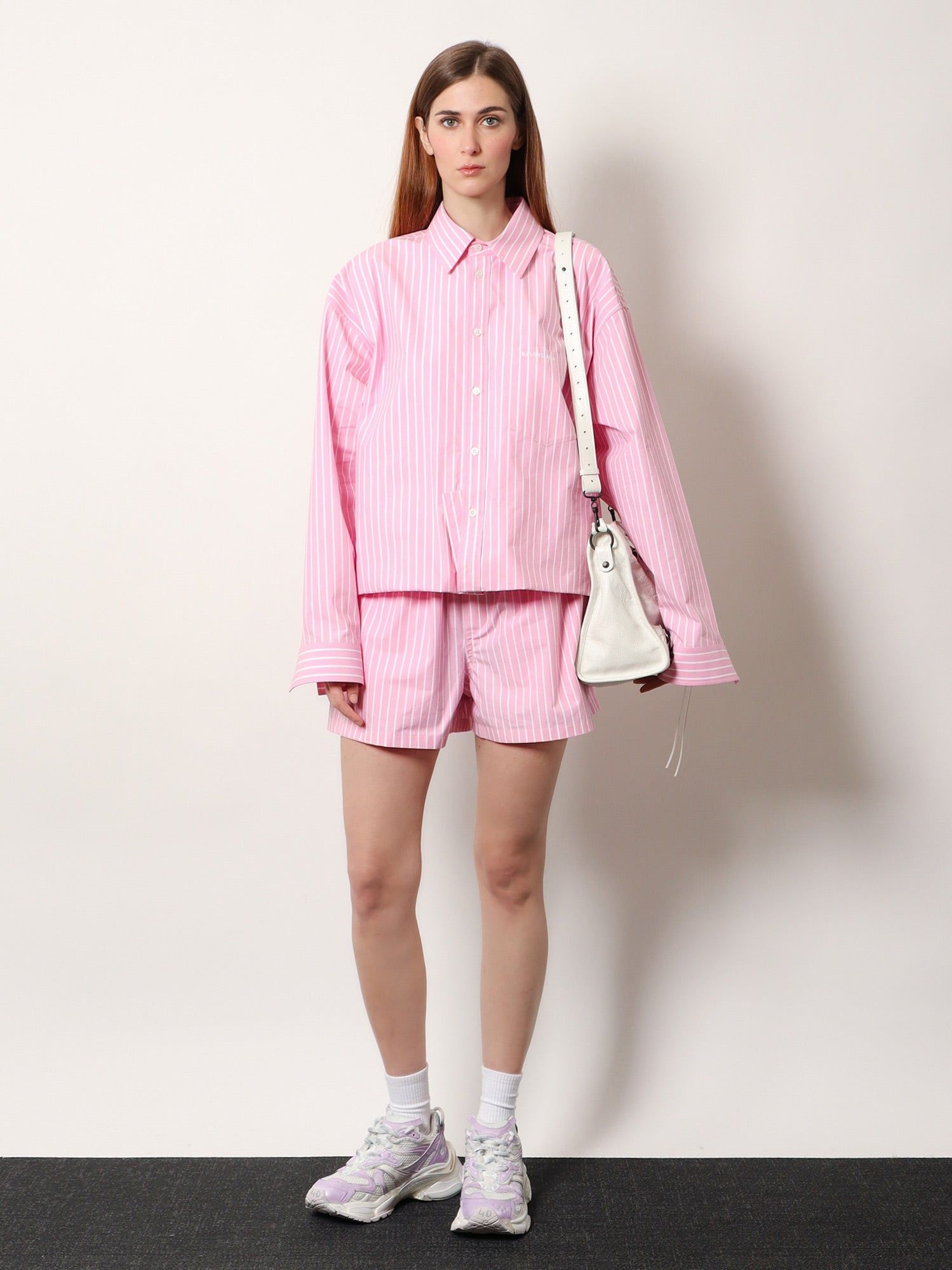 Balenciaga Folded Striped Cotton Shirt Size S / US 4 / IT 40 - 4 Thumbnail