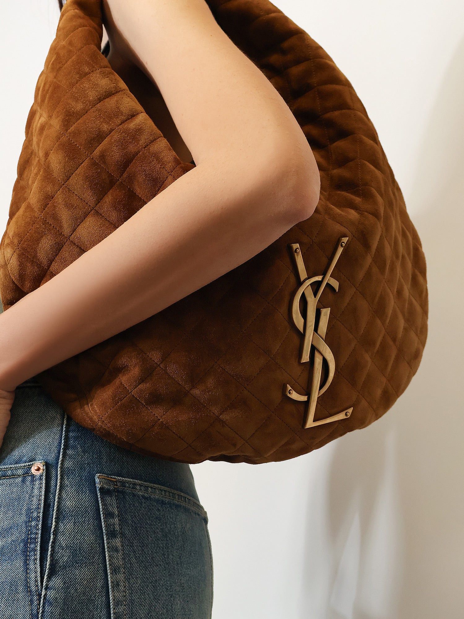 Saint Laurent Paris Icare Hobo Suede Handbag Size ONE SIZE - 5 Thumbnail