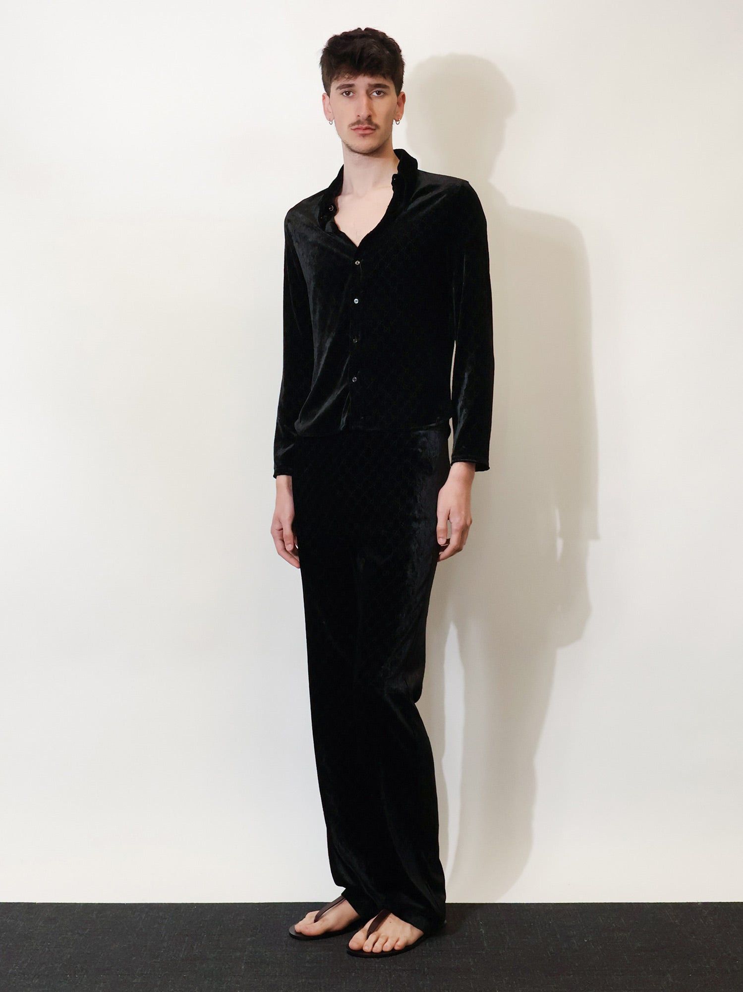Gucci Stretch Gg Devore Velvet Shirt Size US XS / EU 42 / 0 - 4 Thumbnail