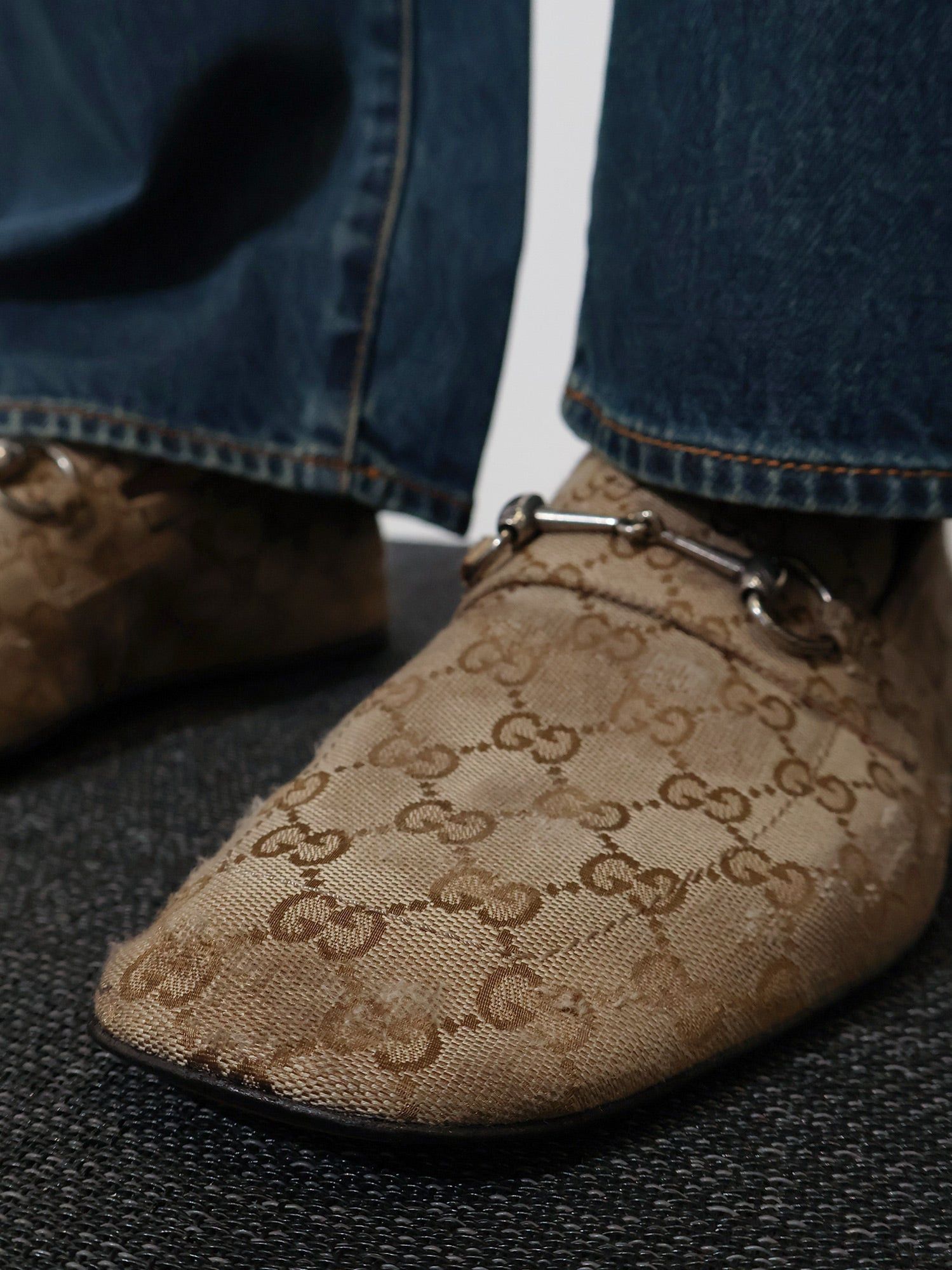 Gucci Vintage-Effect Gg Fabric Loafers Size US 10 / EU 43 - 5 Thumbnail