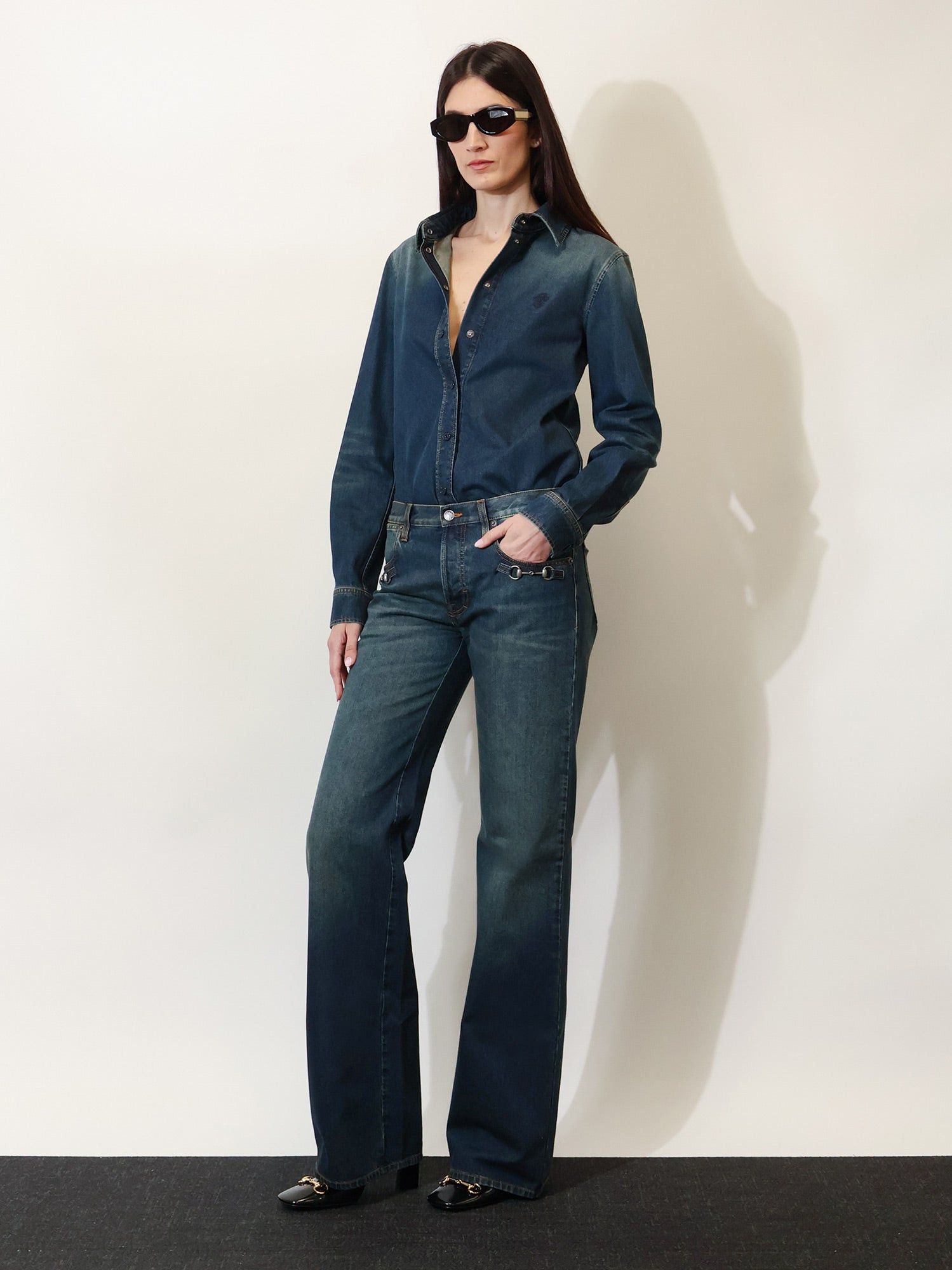 Gucci Denim Shirt With Embroidery Size S / US 4 / IT 40 - 4 Thumbnail