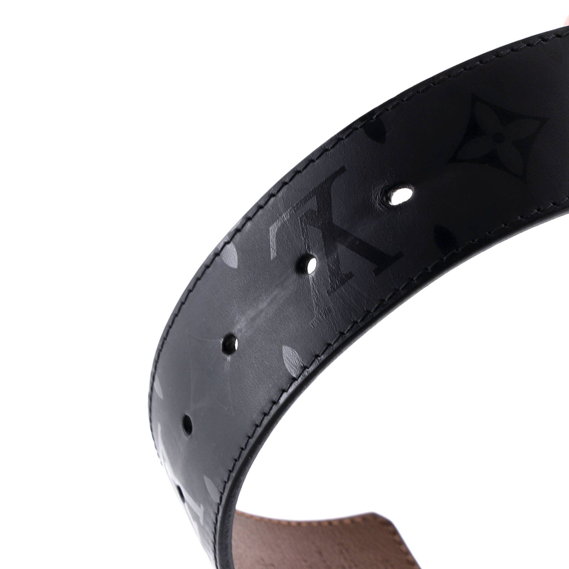 Louis Vuitton Lv pyramide reversible belt limited edition monogram illusion leather wide Size ONE SIZE - 3 Thumbnail
