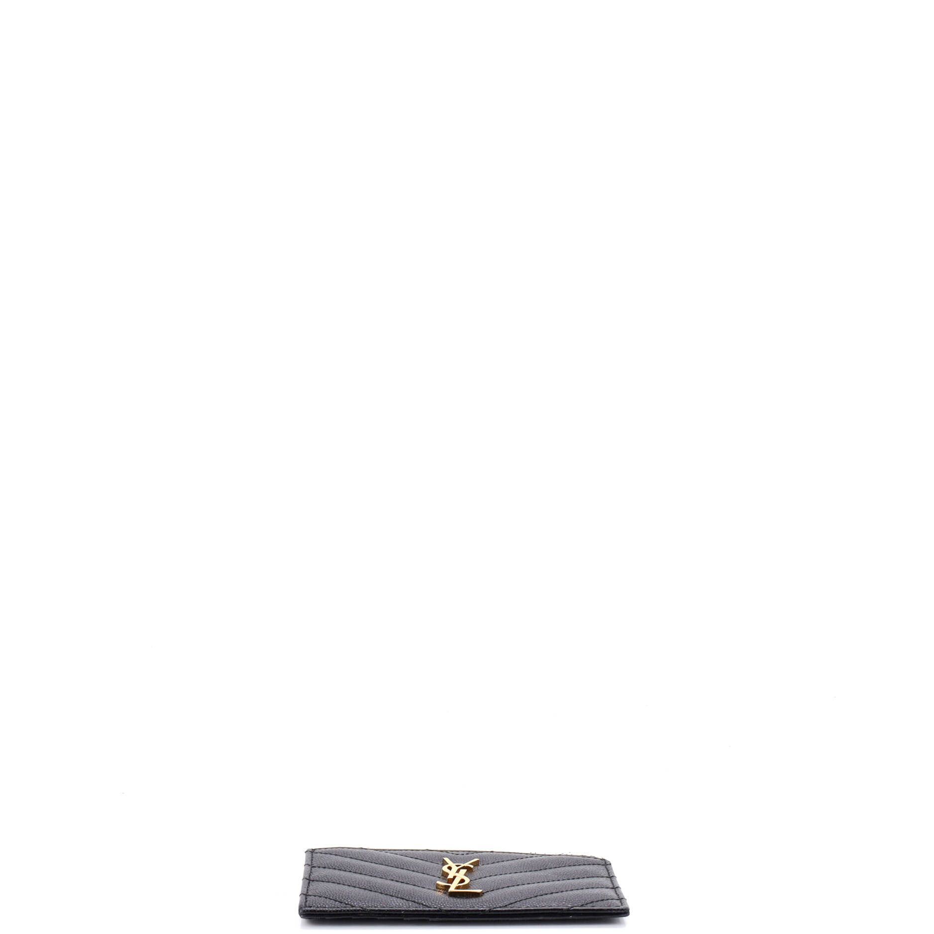Saint Laurent Paris Monogram fragments zip card holder matelasse chevron leather Size ONE SIZE - 3 Thumbnail