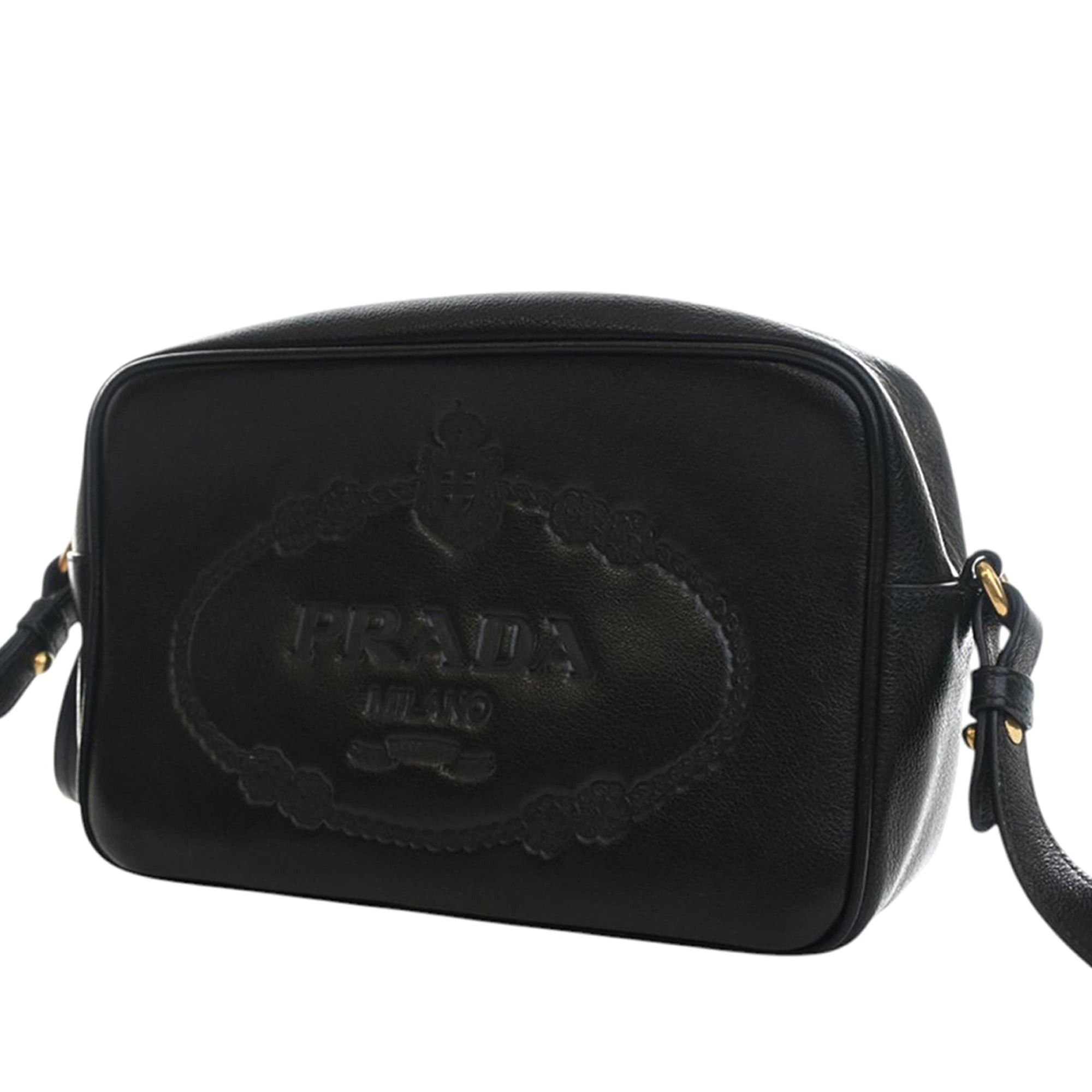 Prada Small Embossed Calfskin Canapa Logo Camera Bag Size ONE SIZE - 3 Thumbnail