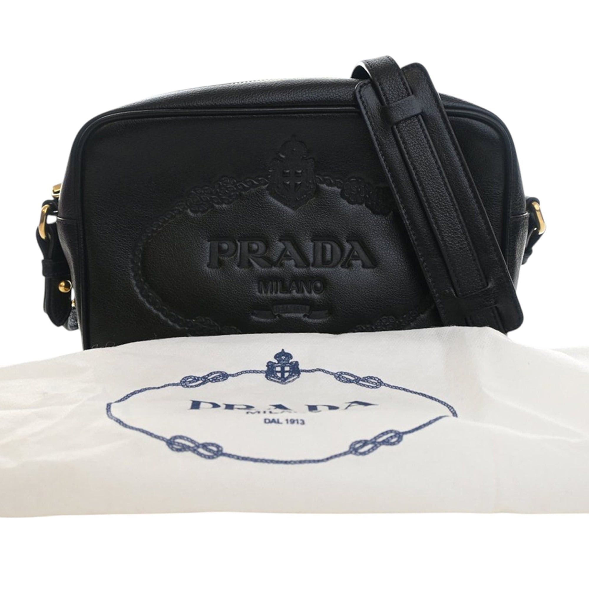 Prada Small Embossed Calfskin Canapa Logo Camera Bag Size ONE SIZE - 15 Thumbnail