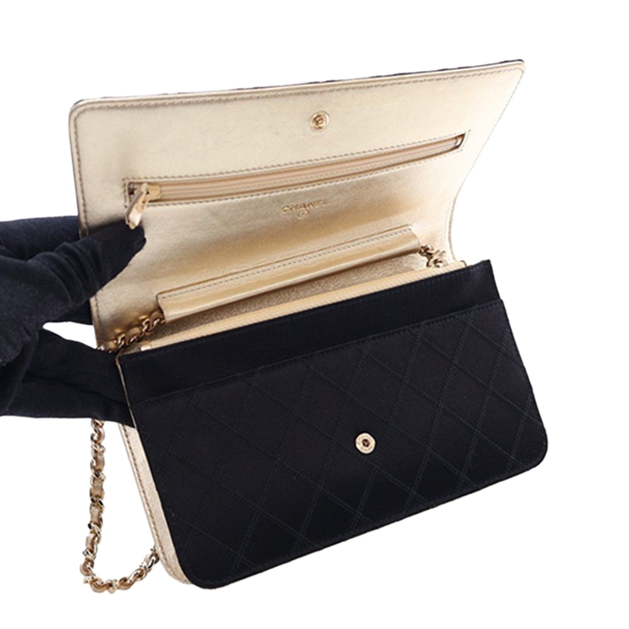 Chanel Bicolor Satin Diamond Stitch Wallet On Chain Size ONE SIZE - 8 Thumbnail